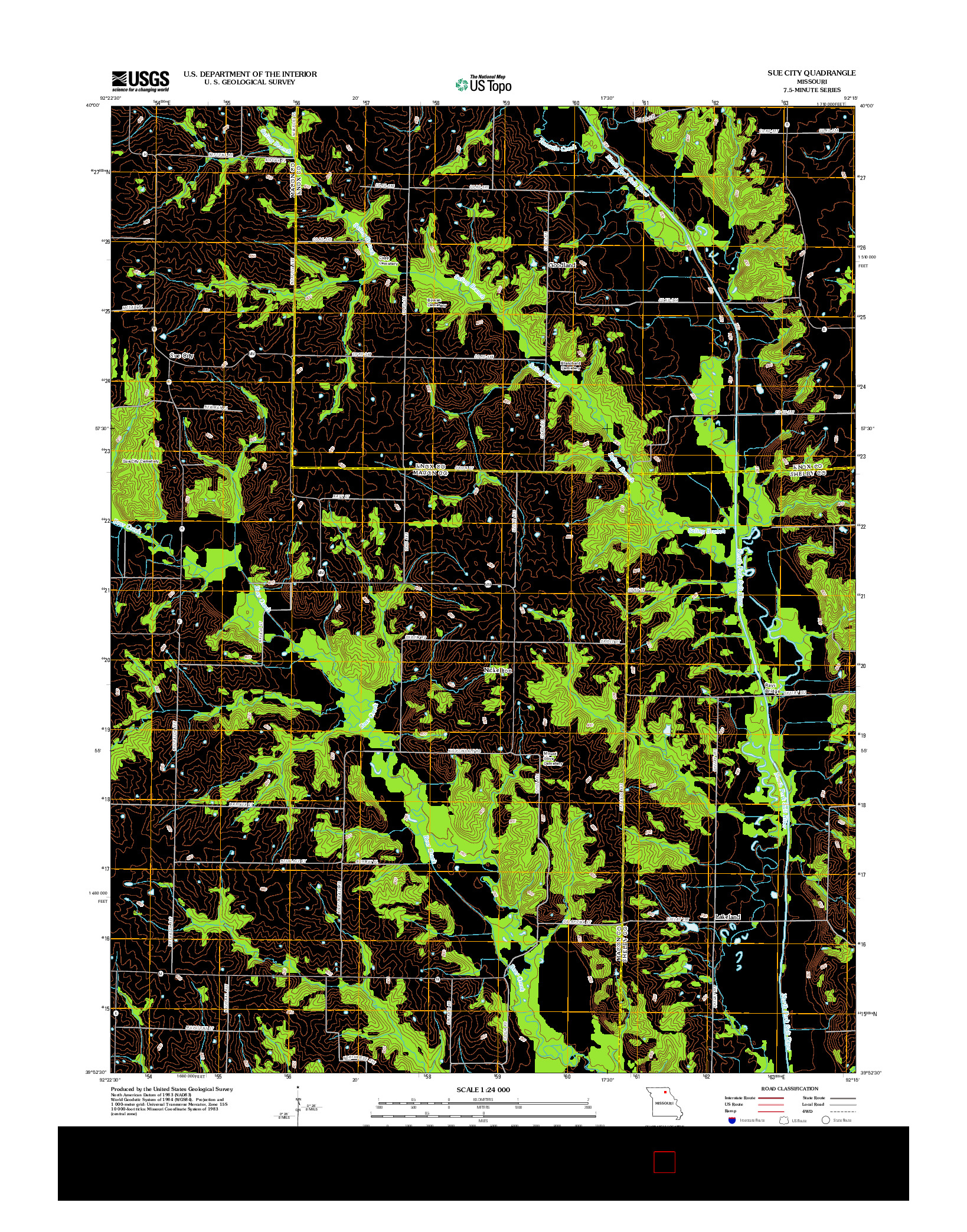 USGS US TOPO 7.5-MINUTE MAP FOR SUE CITY, MO 2012