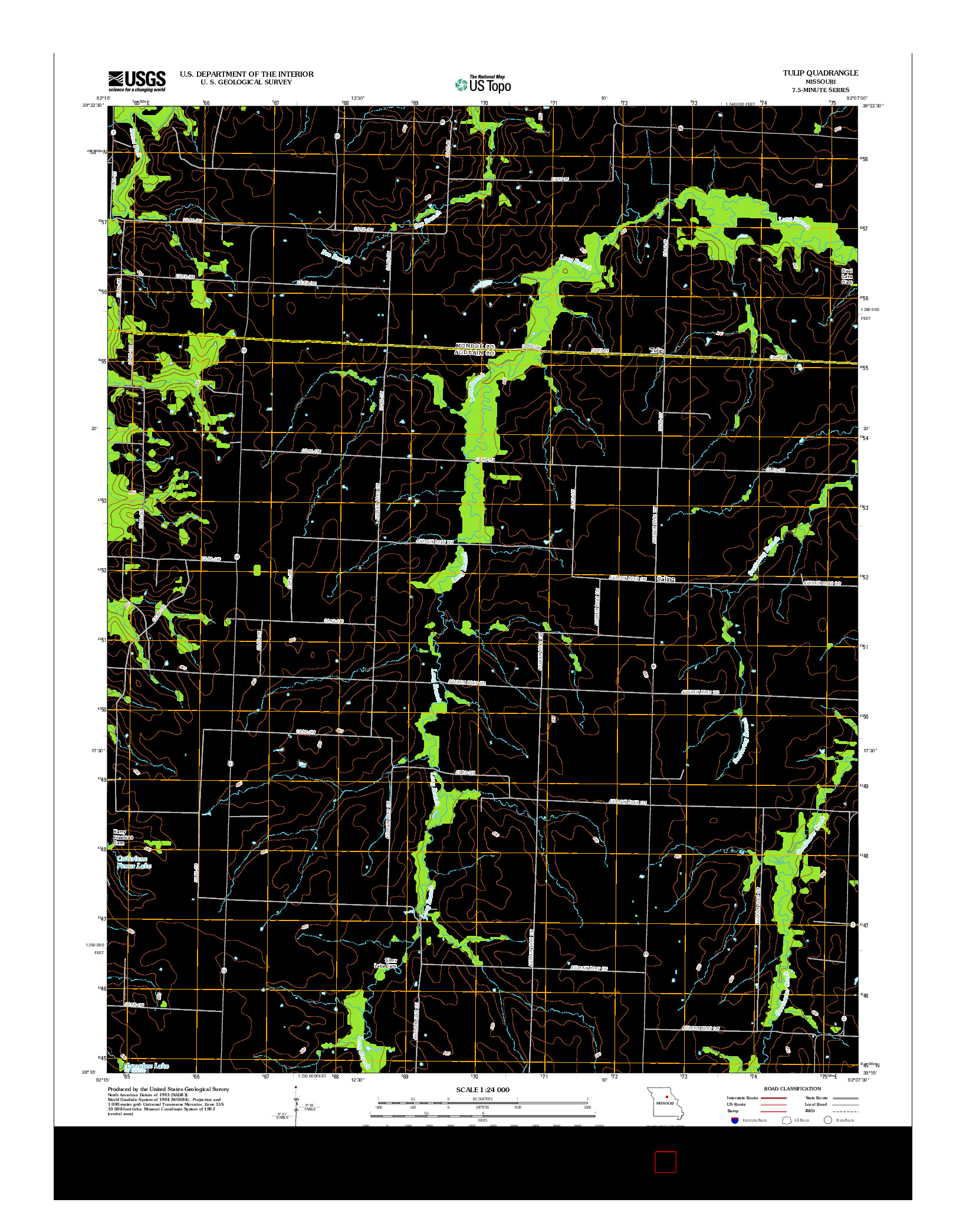 USGS US TOPO 7.5-MINUTE MAP FOR TULIP, MO 2012