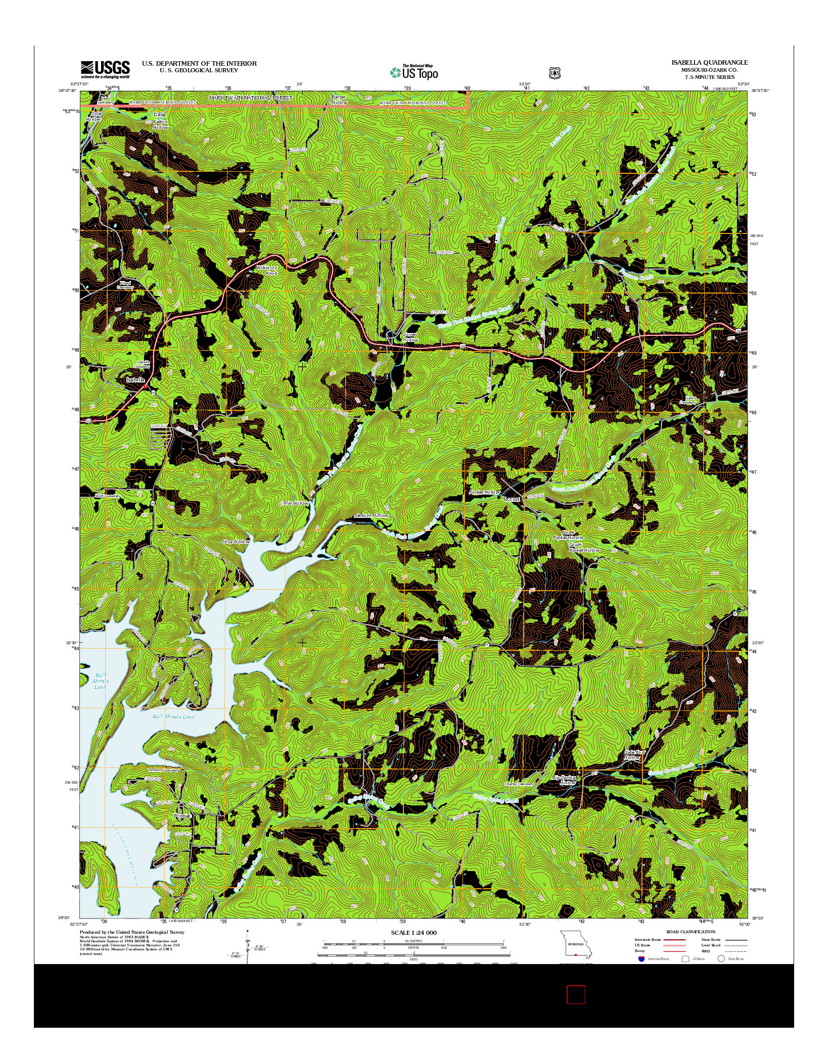USGS US TOPO 7.5-MINUTE MAP FOR ISABELLA, MO 2012