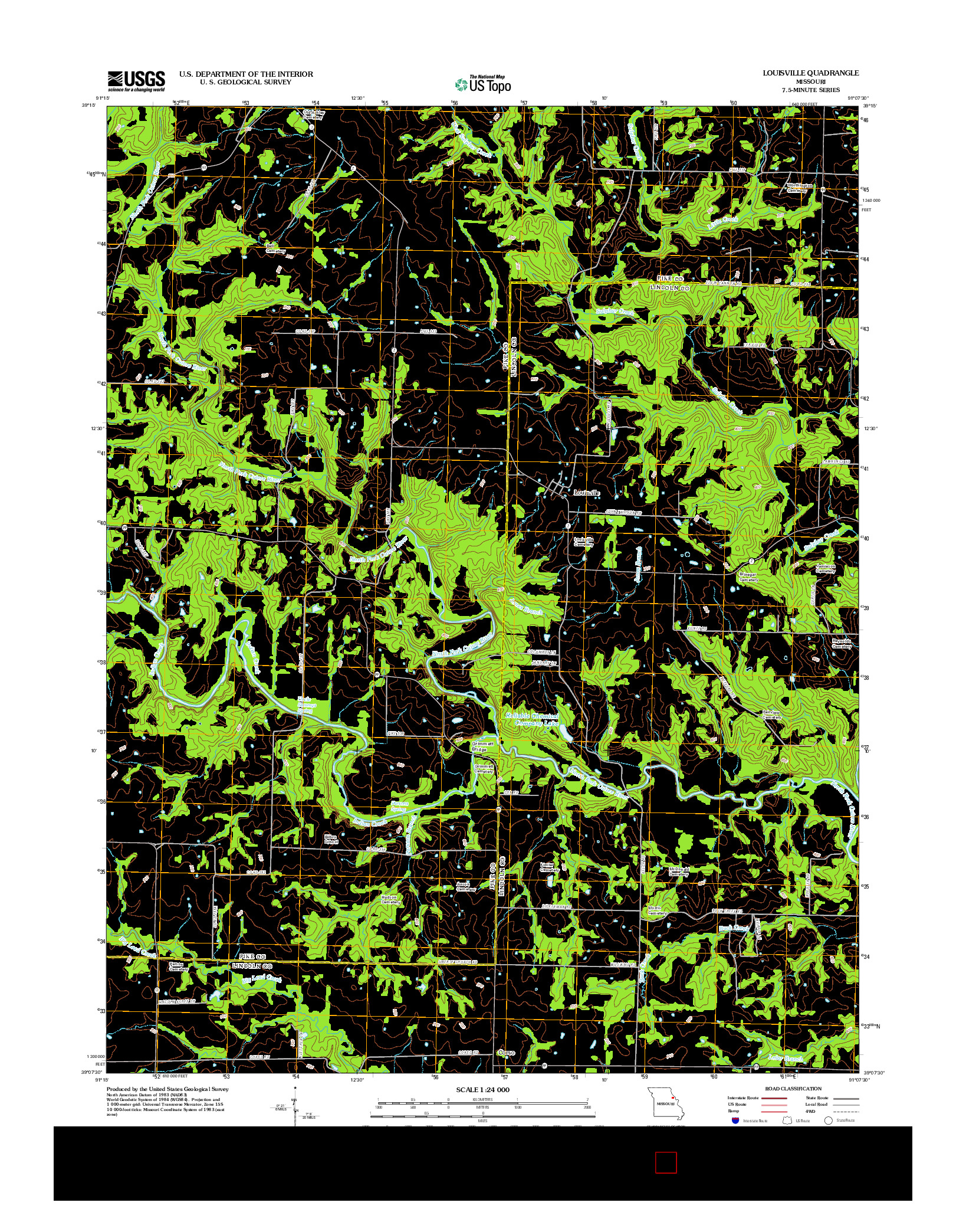 USGS US TOPO 7.5-MINUTE MAP FOR LOUISVILLE, MO 2012