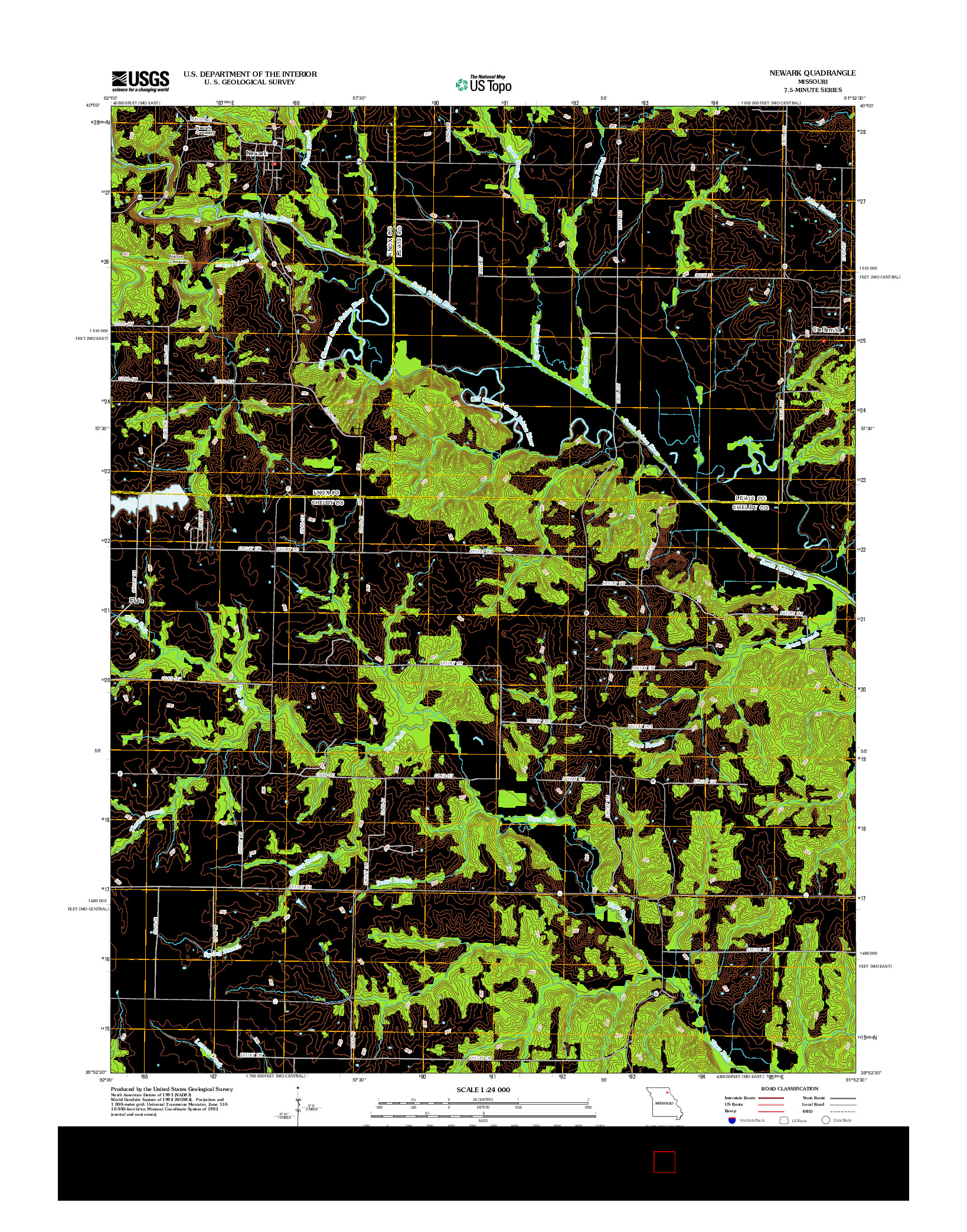 USGS US TOPO 7.5-MINUTE MAP FOR NEWARK, MO 2012
