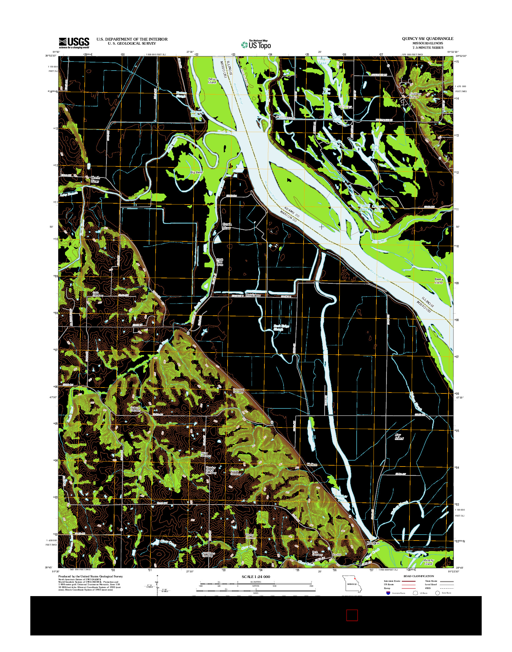 USGS US TOPO 7.5-MINUTE MAP FOR QUINCY SW, MO-IL 2012