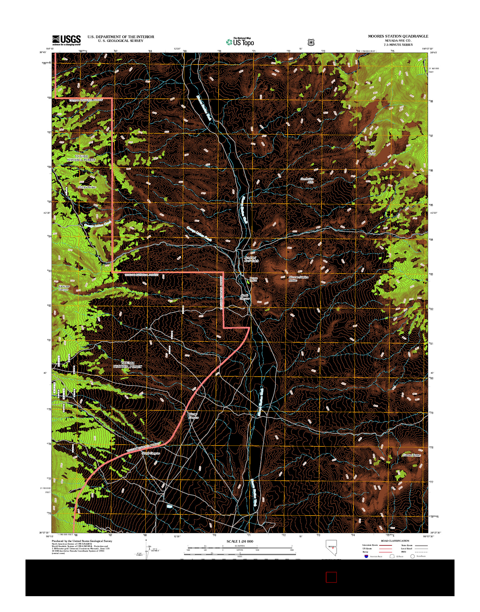 USGS US TOPO 7.5-MINUTE MAP FOR MOORES STATION, NV 2012