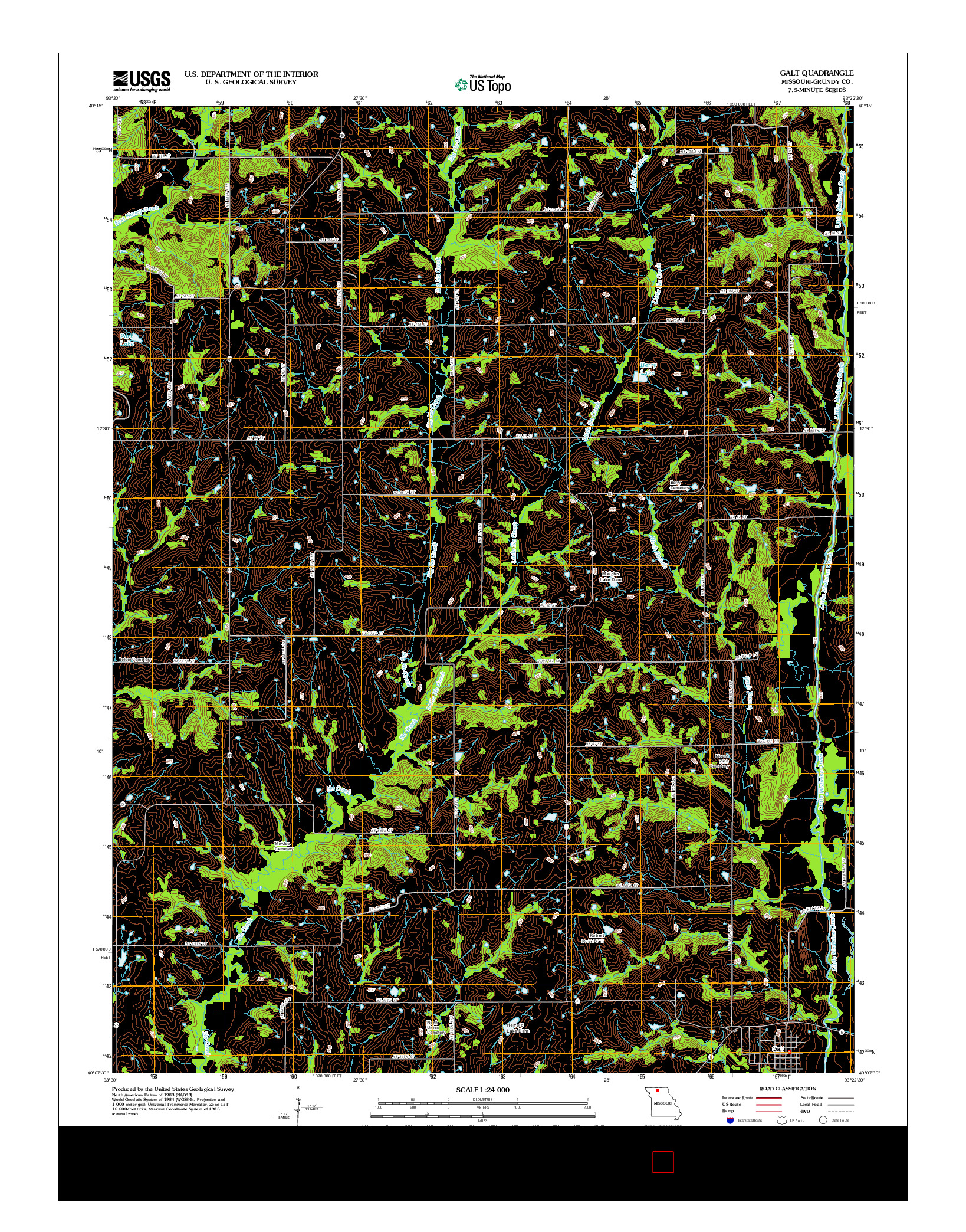 USGS US TOPO 7.5-MINUTE MAP FOR GALT, MO 2012