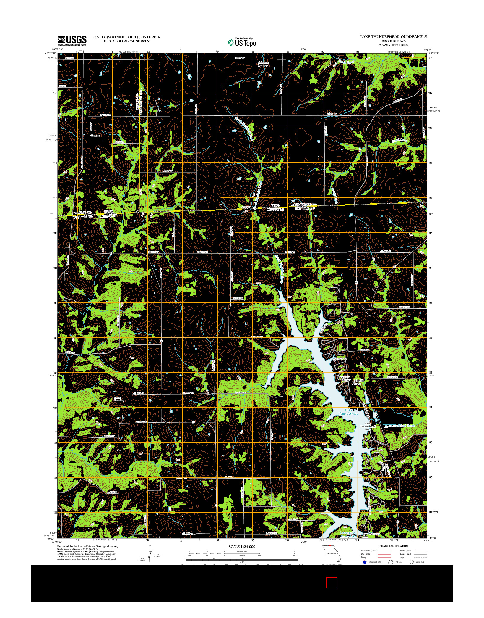 USGS US TOPO 7.5-MINUTE MAP FOR LAKE THUNDERHEAD, MO-IA 2012