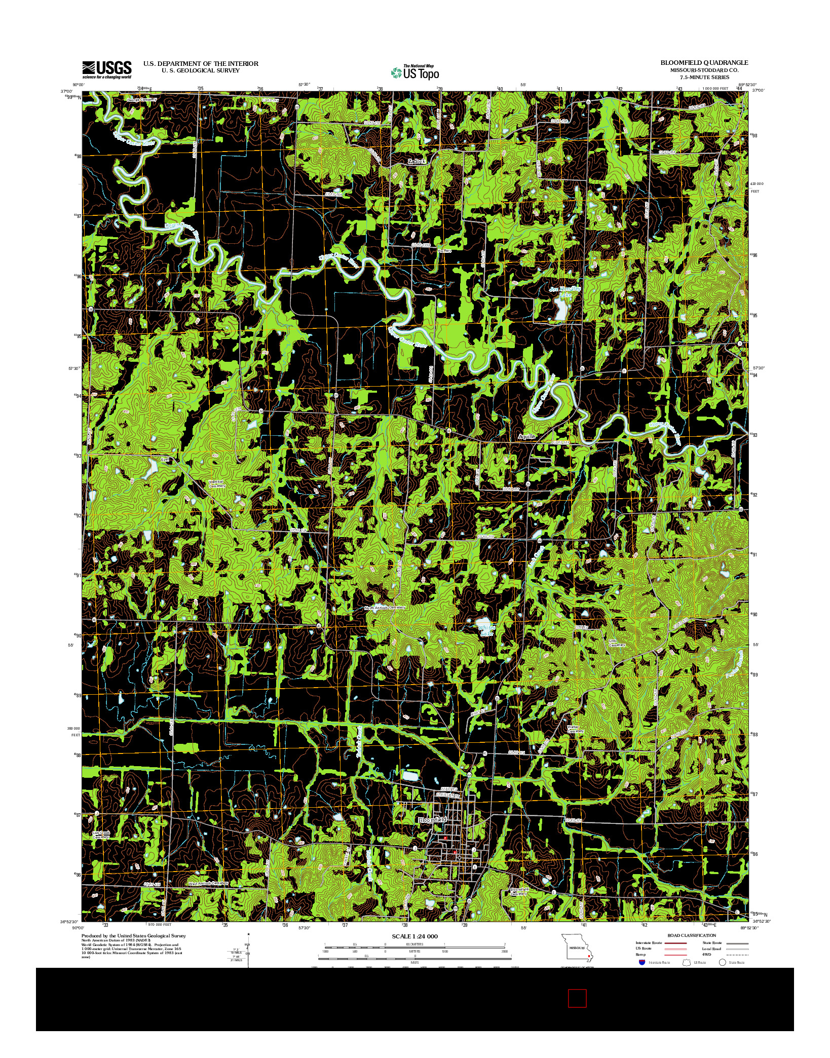 USGS US TOPO 7.5-MINUTE MAP FOR BLOOMFIELD, MO 2012