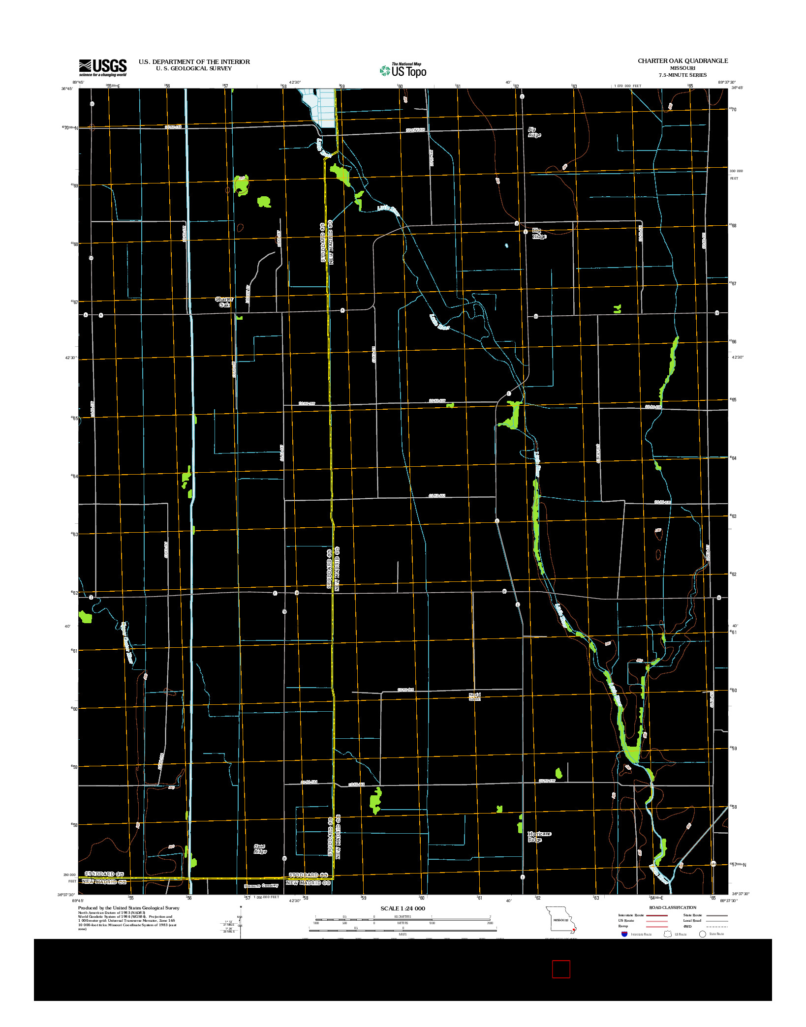 USGS US TOPO 7.5-MINUTE MAP FOR CHARTER OAK, MO 2012