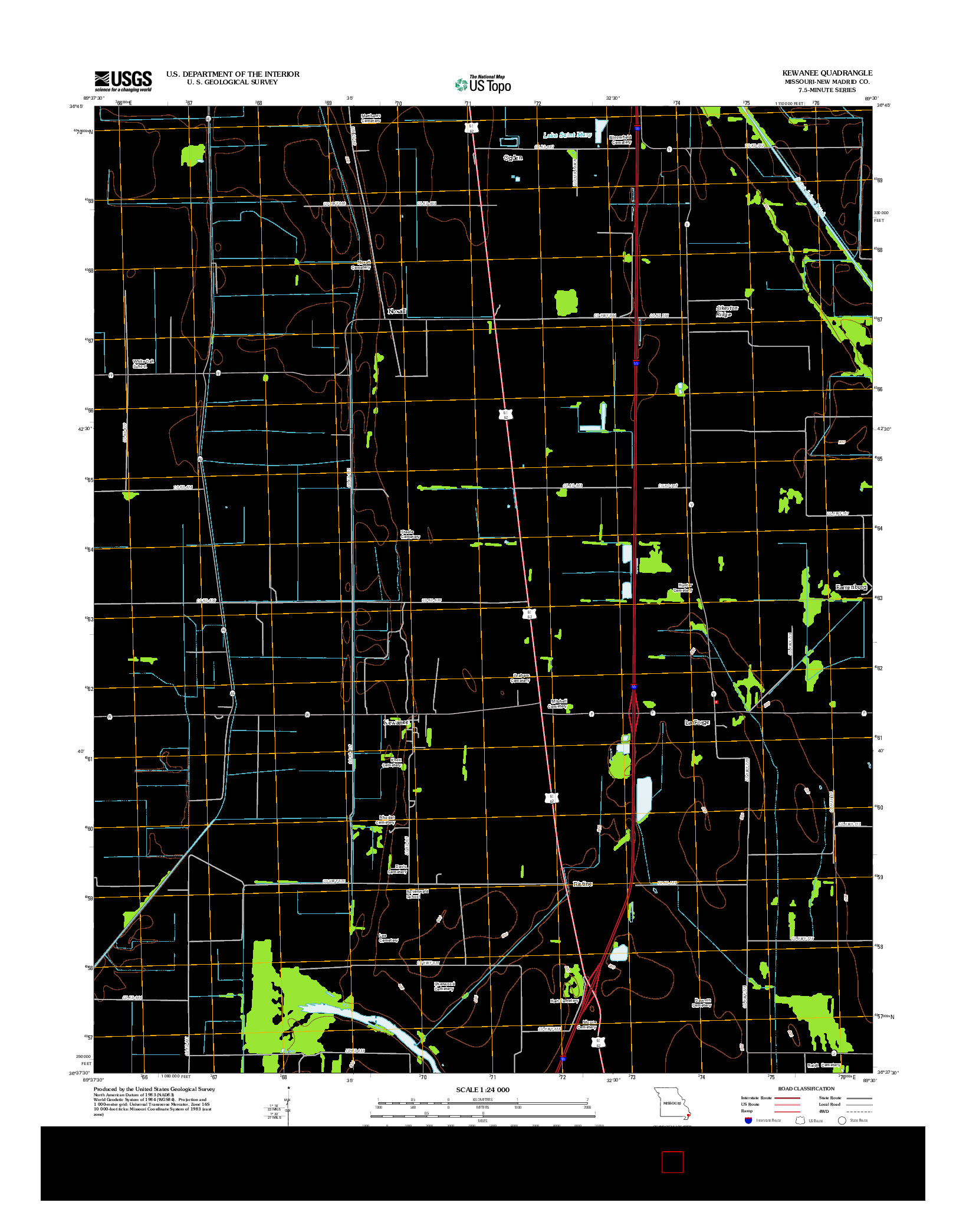 USGS US TOPO 7.5-MINUTE MAP FOR KEWANEE, MO 2012