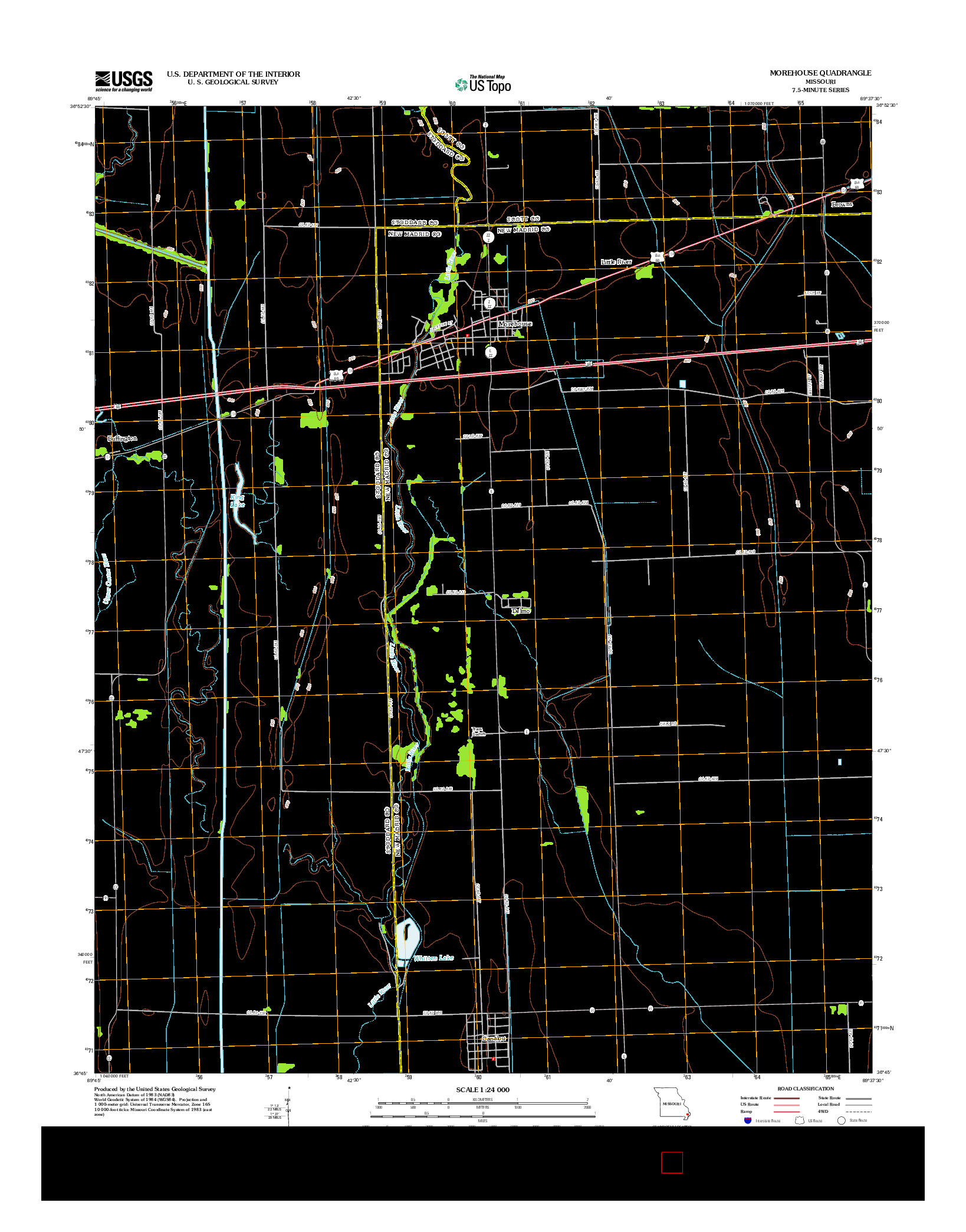 USGS US TOPO 7.5-MINUTE MAP FOR MOREHOUSE, MO 2012