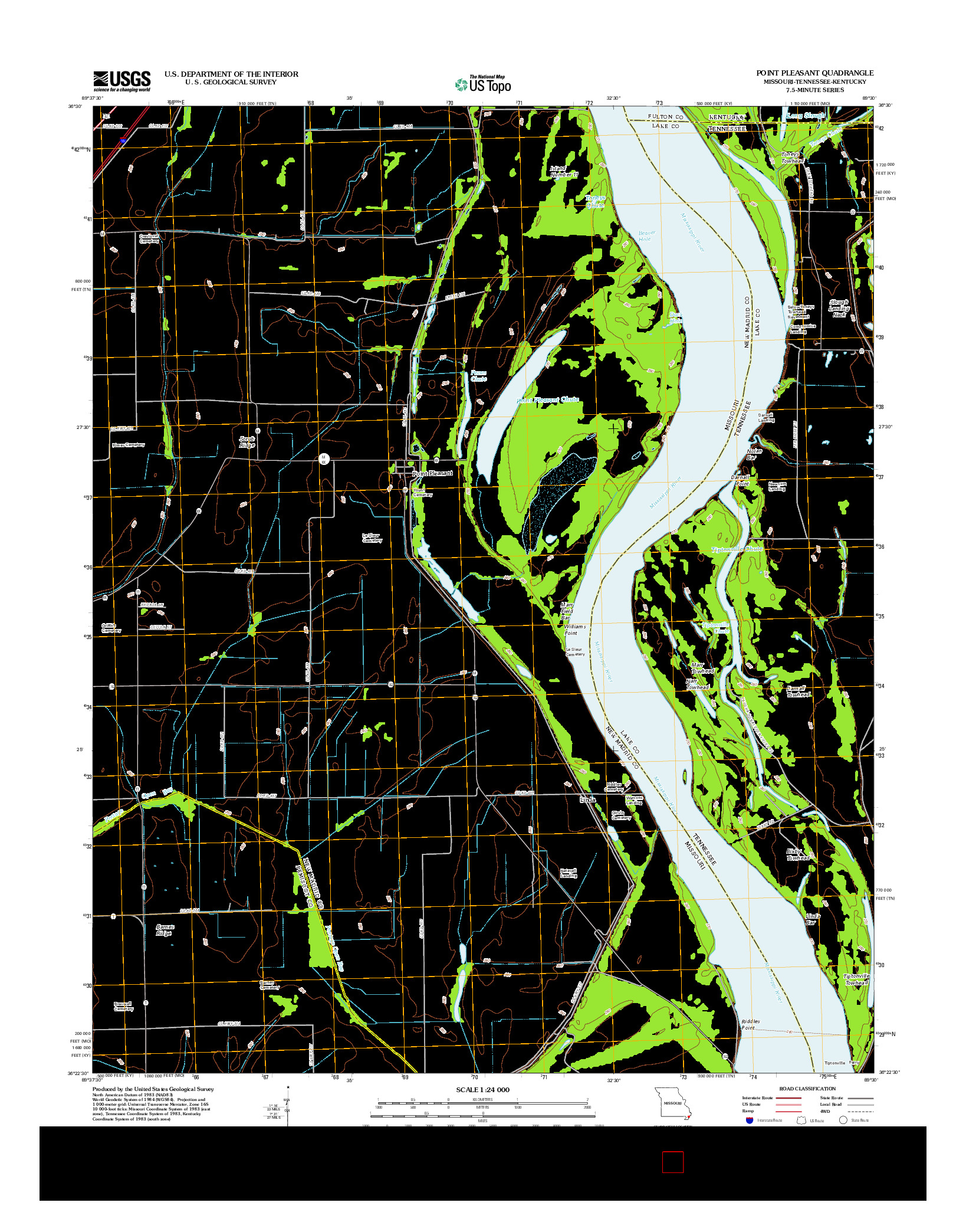USGS US TOPO 7.5-MINUTE MAP FOR POINT PLEASANT, MO-TN-KY 2012