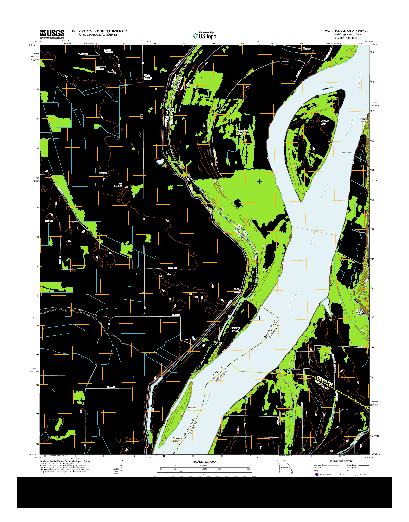 USGS US TOPO 7.5-MINUTE MAP FOR WOLF ISLAND, MO-KY 2012