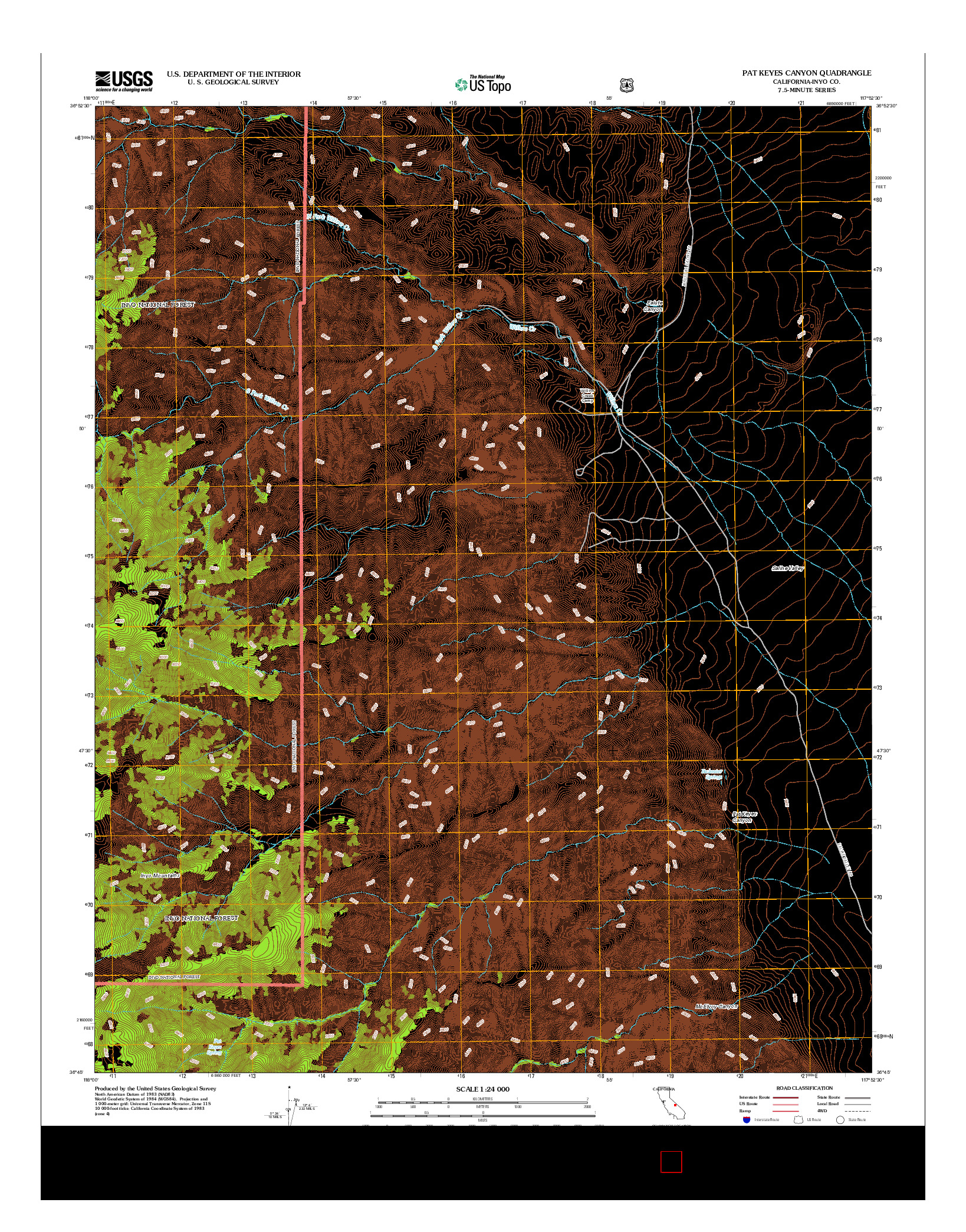 USGS US TOPO 7.5-MINUTE MAP FOR PAT KEYES CANYON, CA 2012