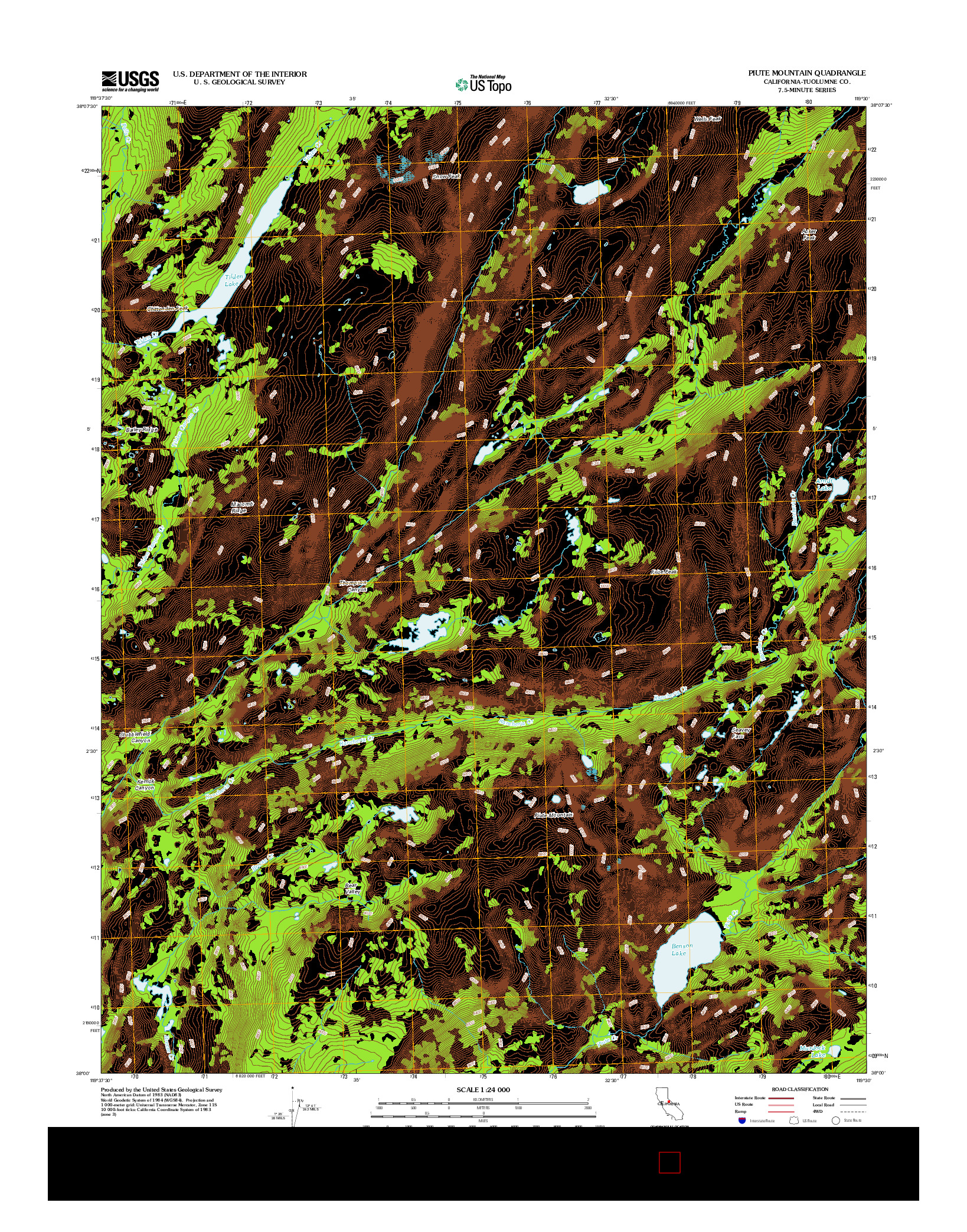 USGS US TOPO 7.5-MINUTE MAP FOR PIUTE MOUNTAIN, CA 2012