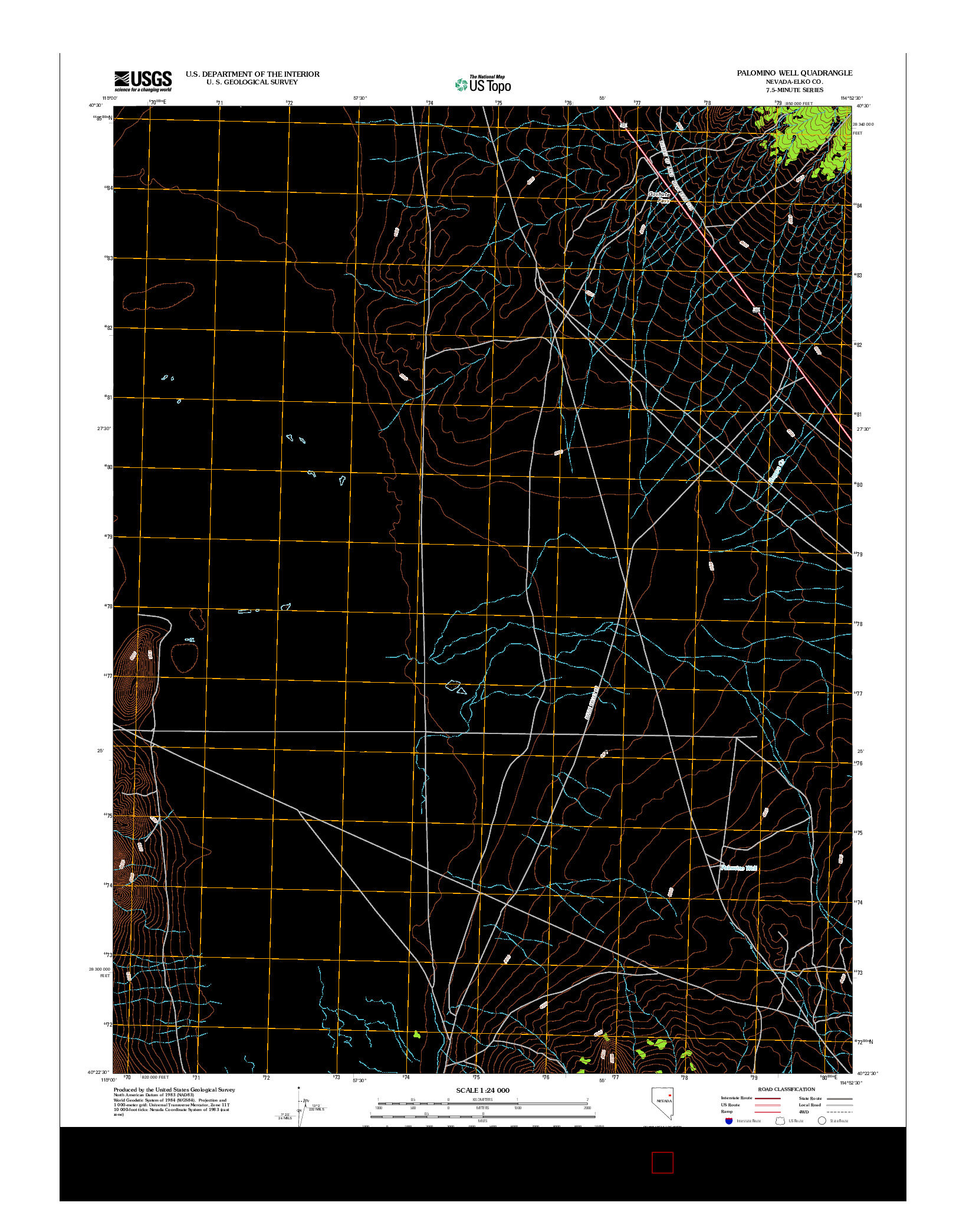 USGS US TOPO 7.5-MINUTE MAP FOR PALOMINO WELL, NV 2012