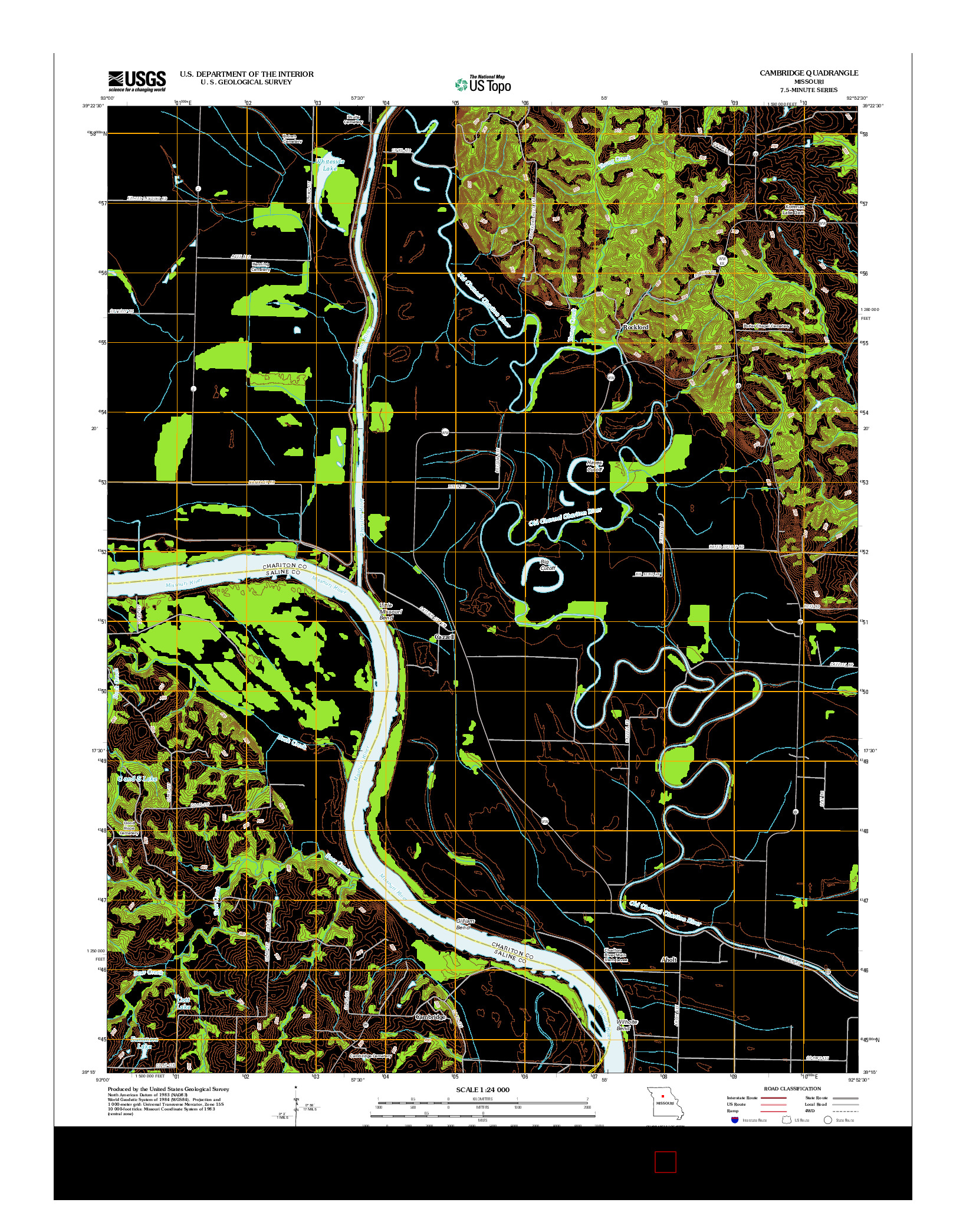 USGS US TOPO 7.5-MINUTE MAP FOR CAMBRIDGE, MO 2012