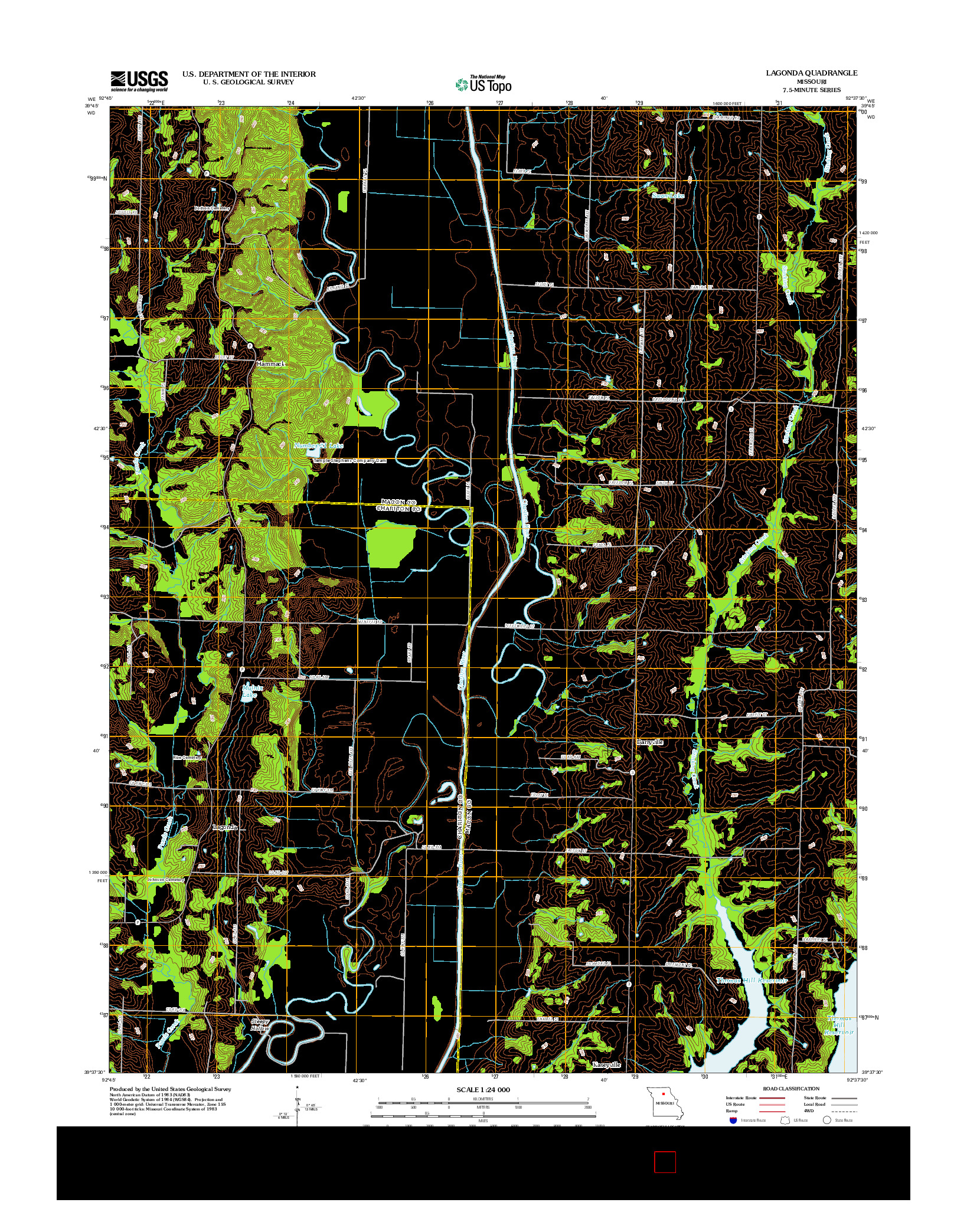 USGS US TOPO 7.5-MINUTE MAP FOR LAGONDA, MO 2012