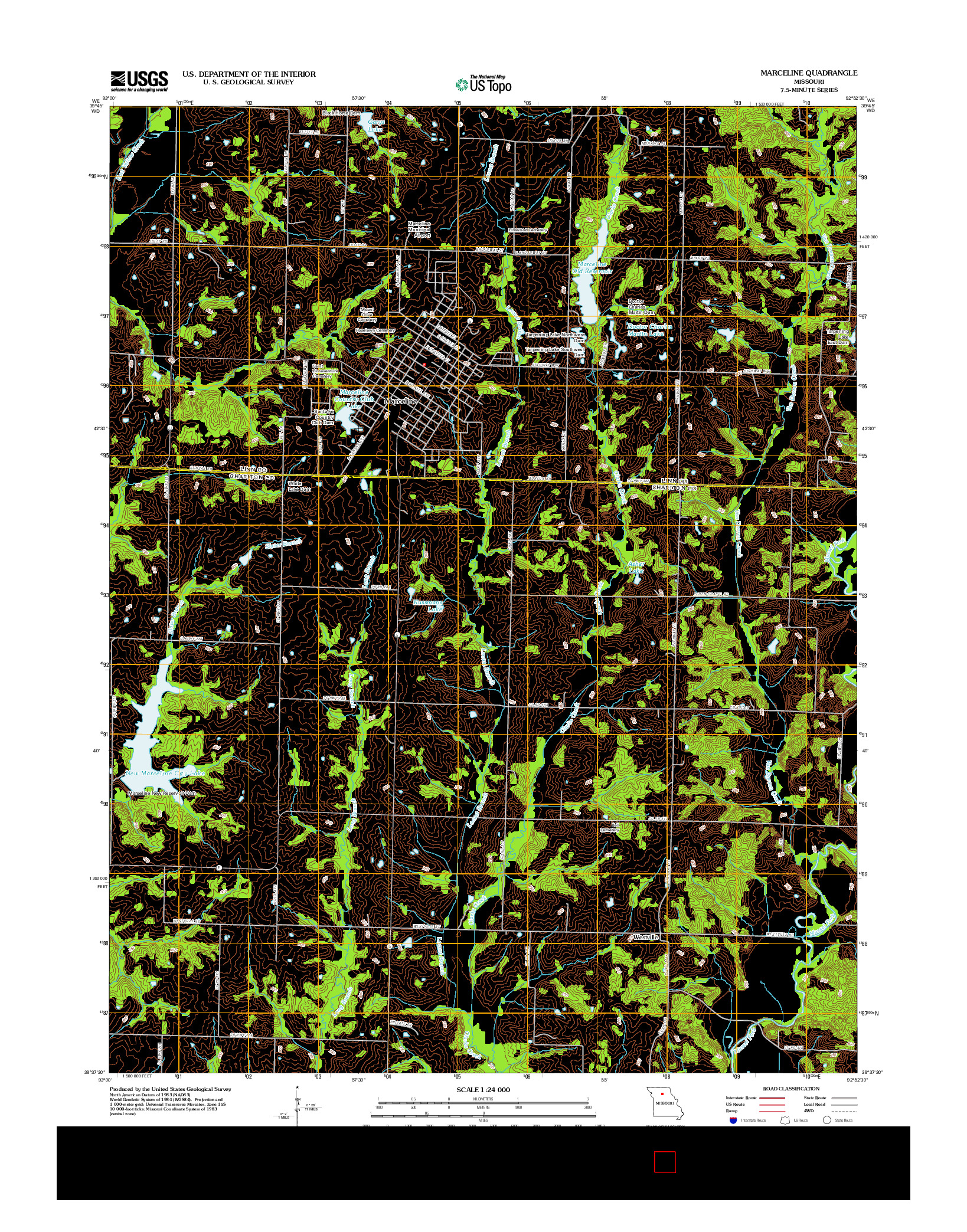 USGS US TOPO 7.5-MINUTE MAP FOR MARCELINE, MO 2012