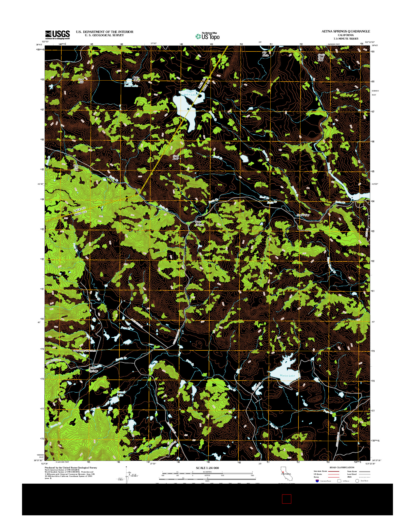 USGS US TOPO 7.5-MINUTE MAP FOR AETNA SPRINGS, CA 2012