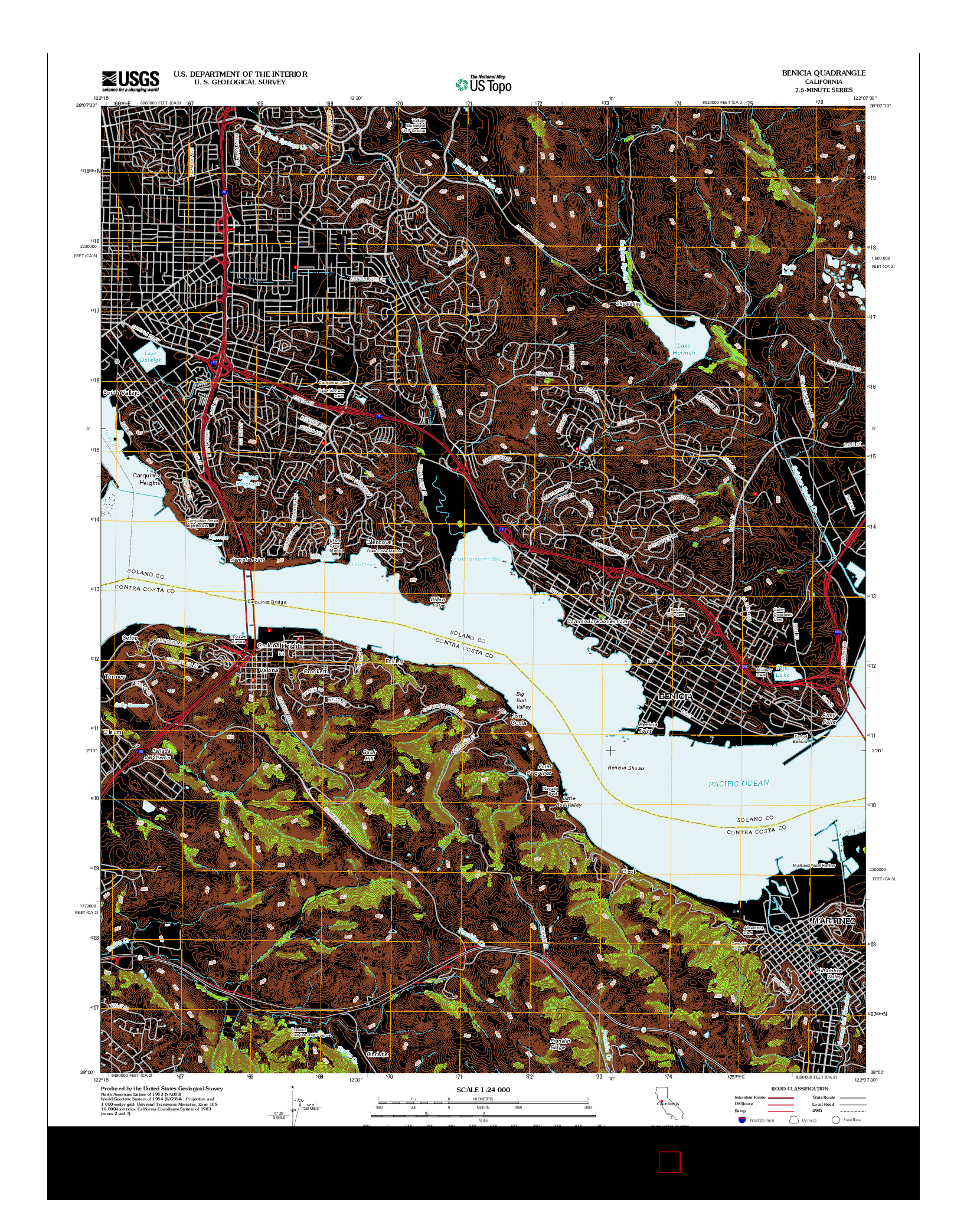 USGS US TOPO 7.5-MINUTE MAP FOR BENICIA, CA 2012