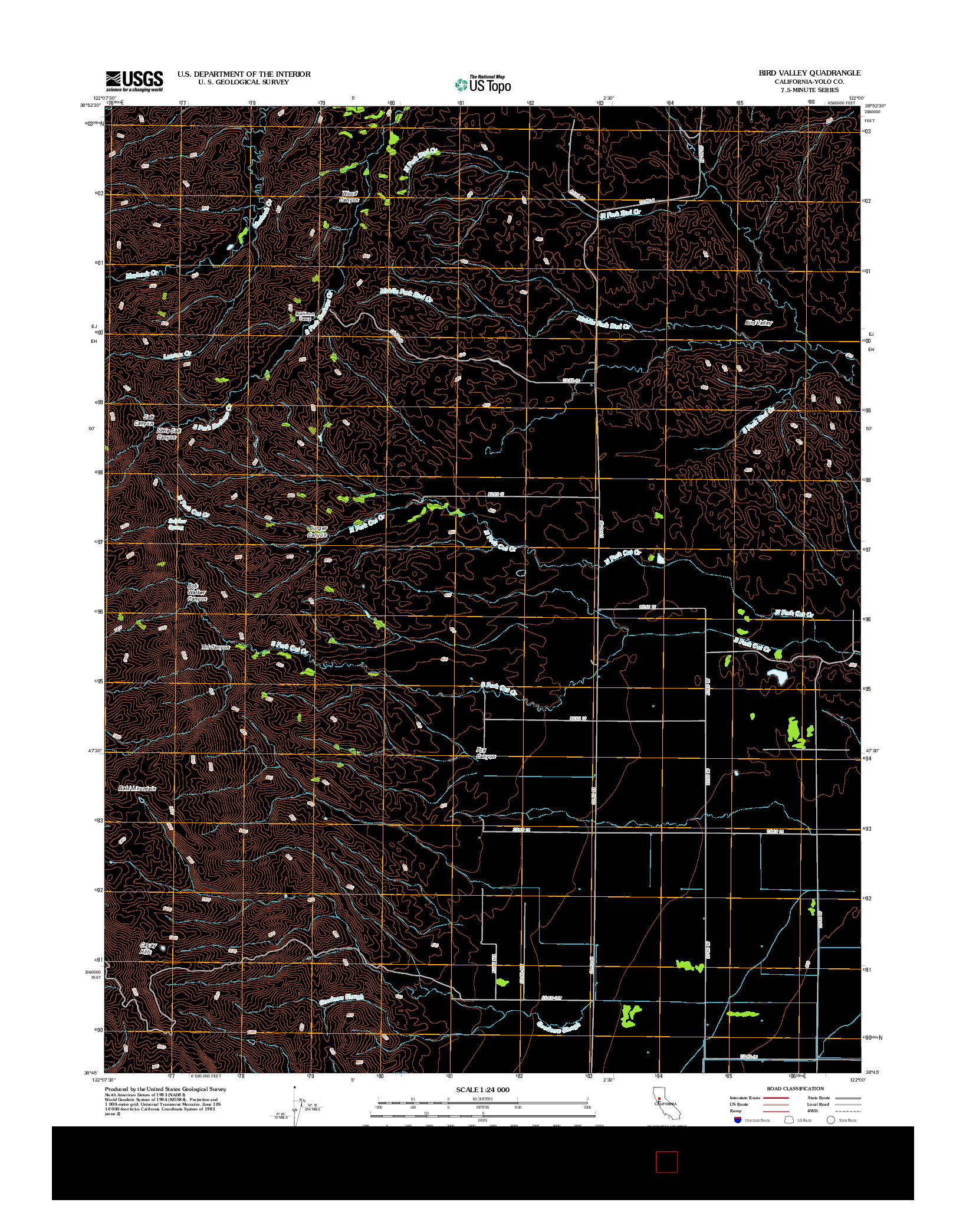 USGS US TOPO 7.5-MINUTE MAP FOR BIRD VALLEY, CA 2012