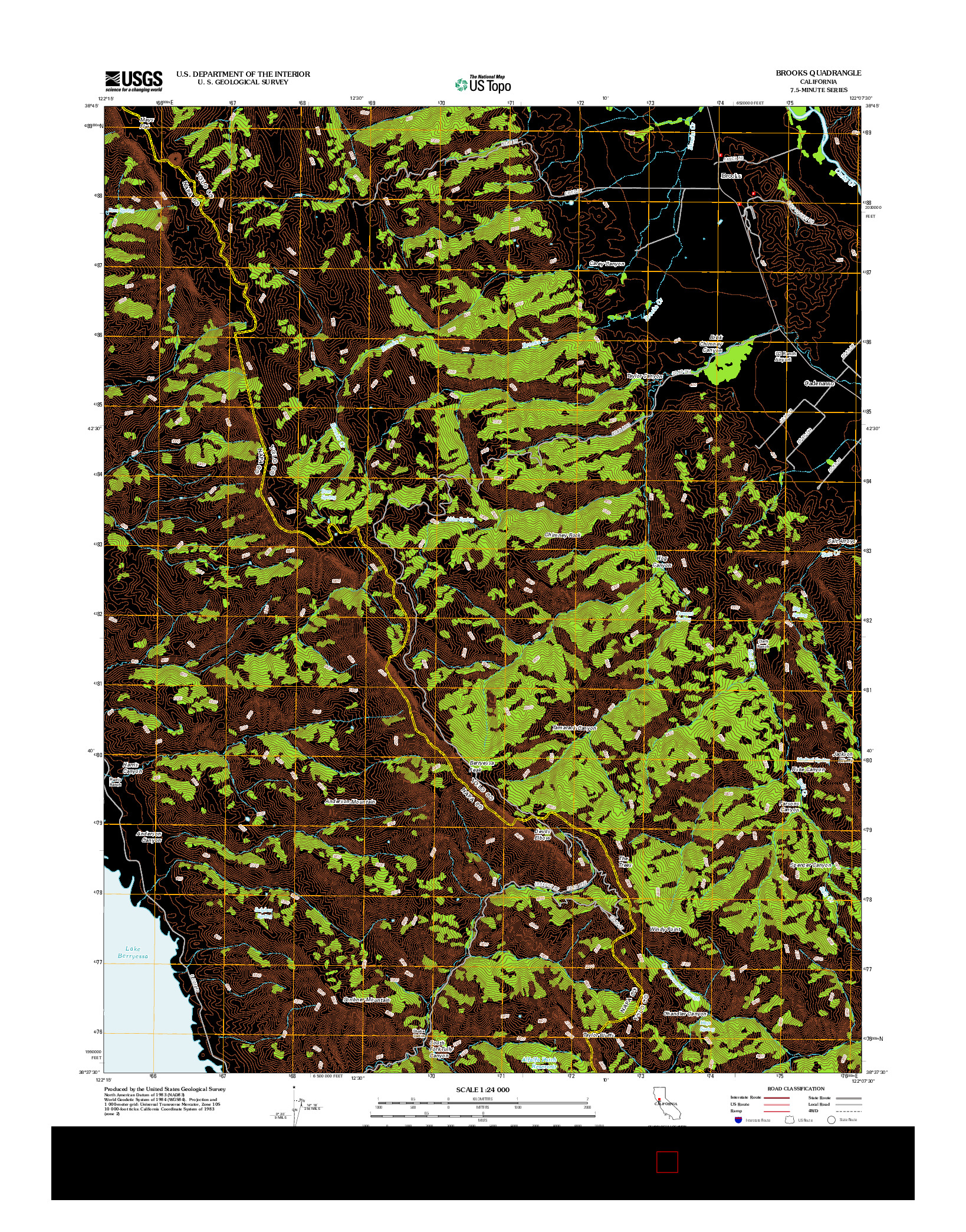 USGS US TOPO 7.5-MINUTE MAP FOR BROOKS, CA 2012