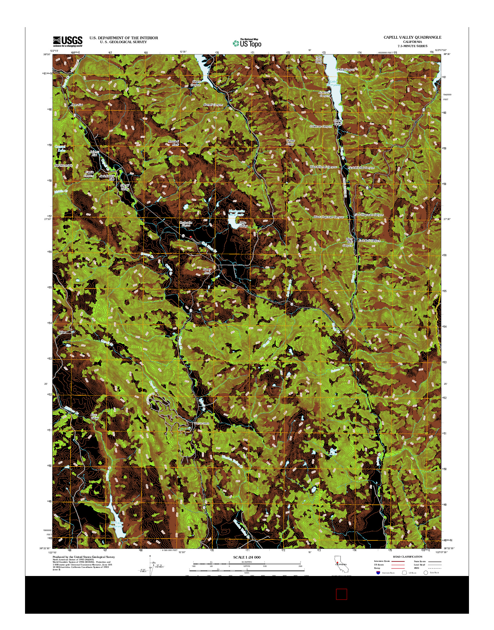 USGS US TOPO 7.5-MINUTE MAP FOR CAPELL VALLEY, CA 2012