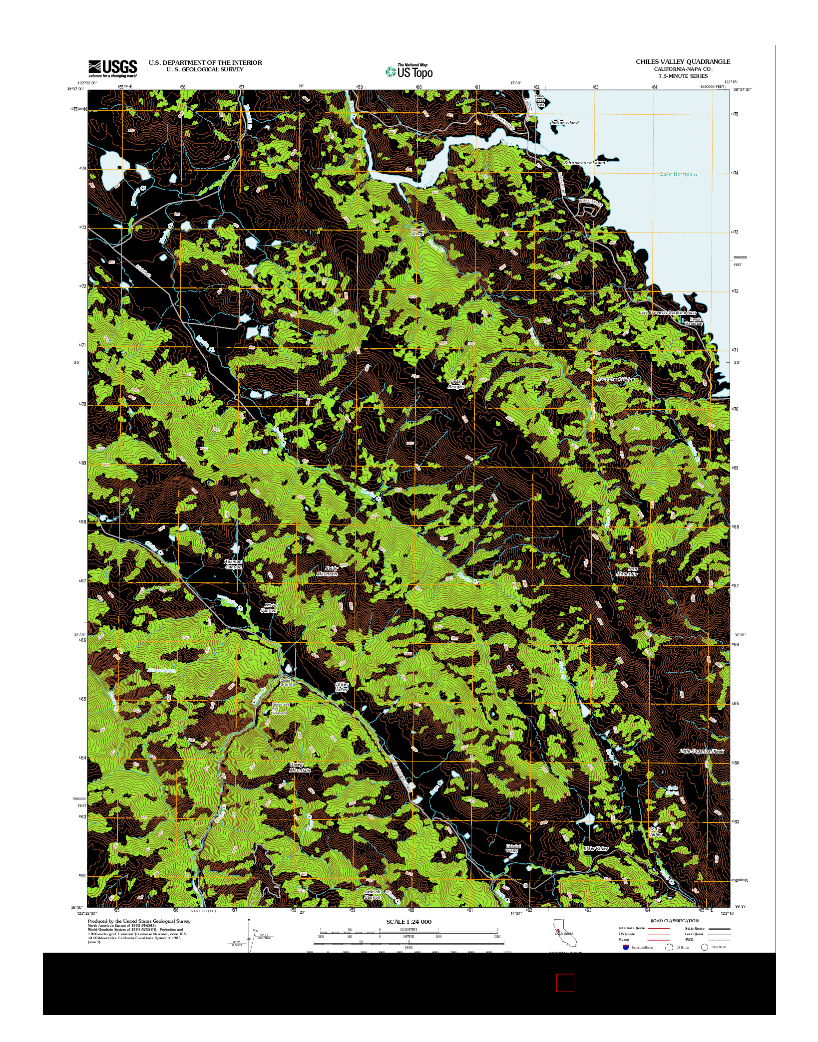 USGS US TOPO 7.5-MINUTE MAP FOR CHILES VALLEY, CA 2012