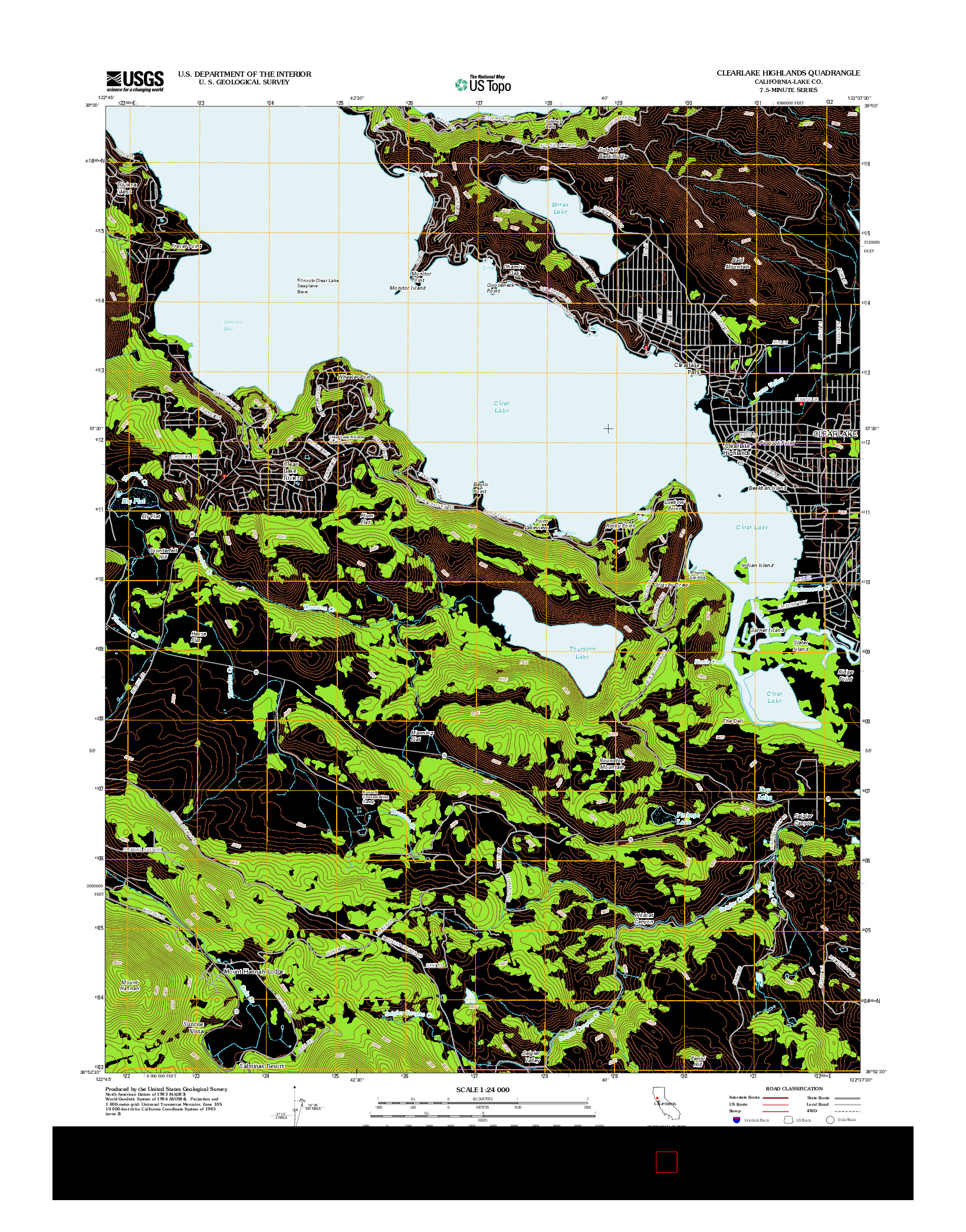 USGS US TOPO 7.5-MINUTE MAP FOR CLEARLAKE HIGHLANDS, CA 2012