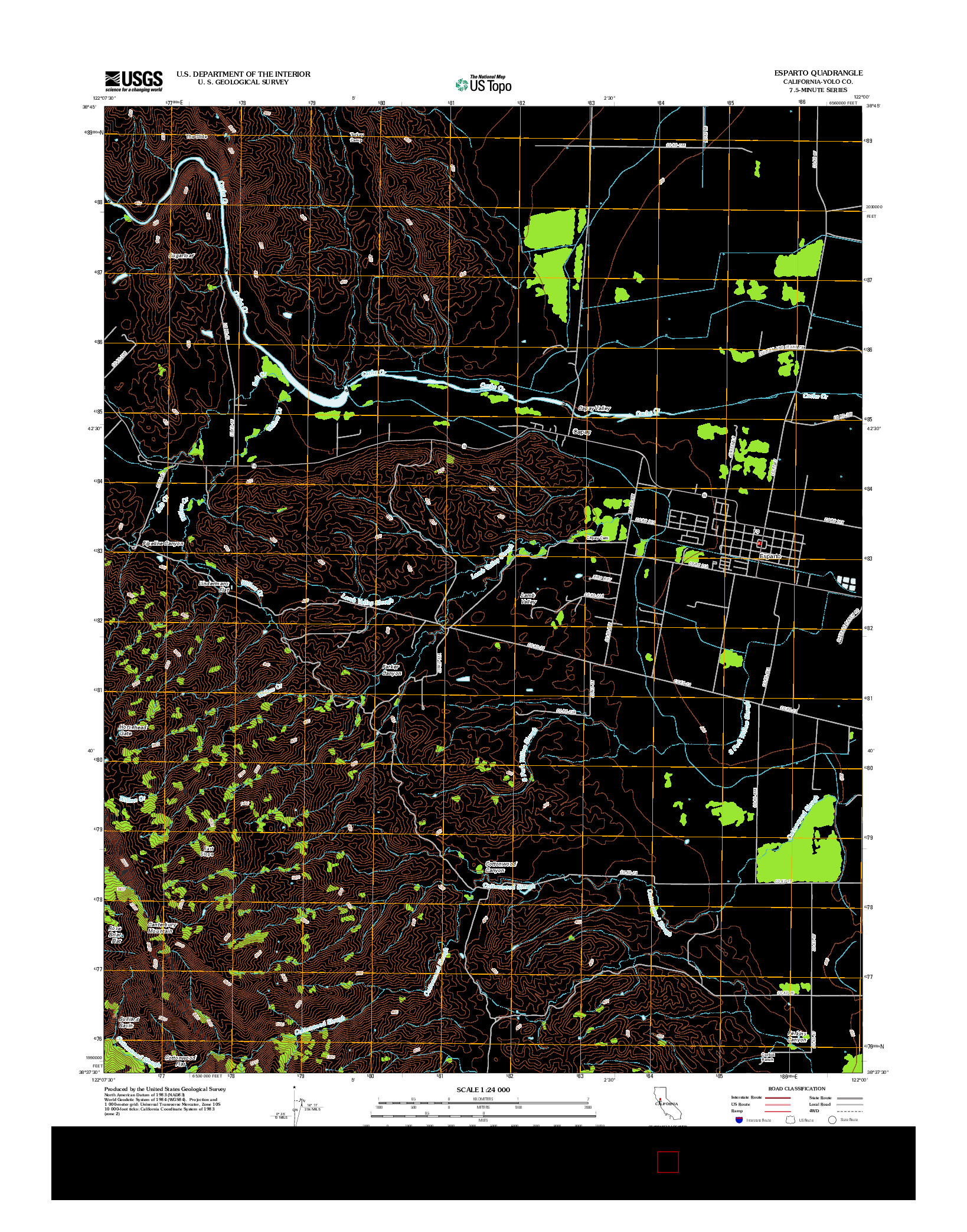 USGS US TOPO 7.5-MINUTE MAP FOR ESPARTO, CA 2012