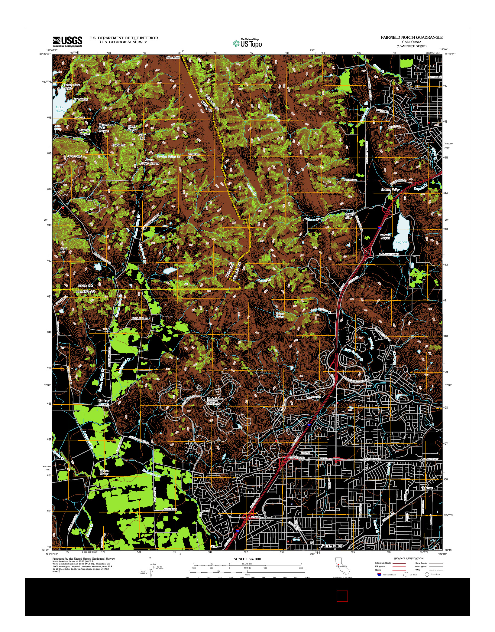 USGS US TOPO 7.5-MINUTE MAP FOR FAIRFIELD NORTH, CA 2012