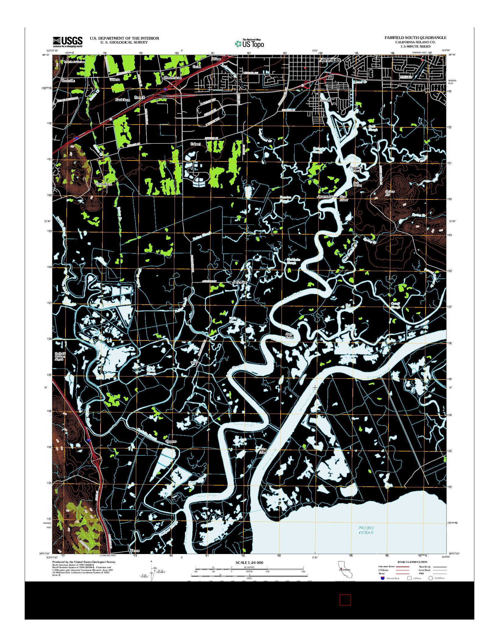 USGS US TOPO 7.5-MINUTE MAP FOR FAIRFIELD SOUTH, CA 2012