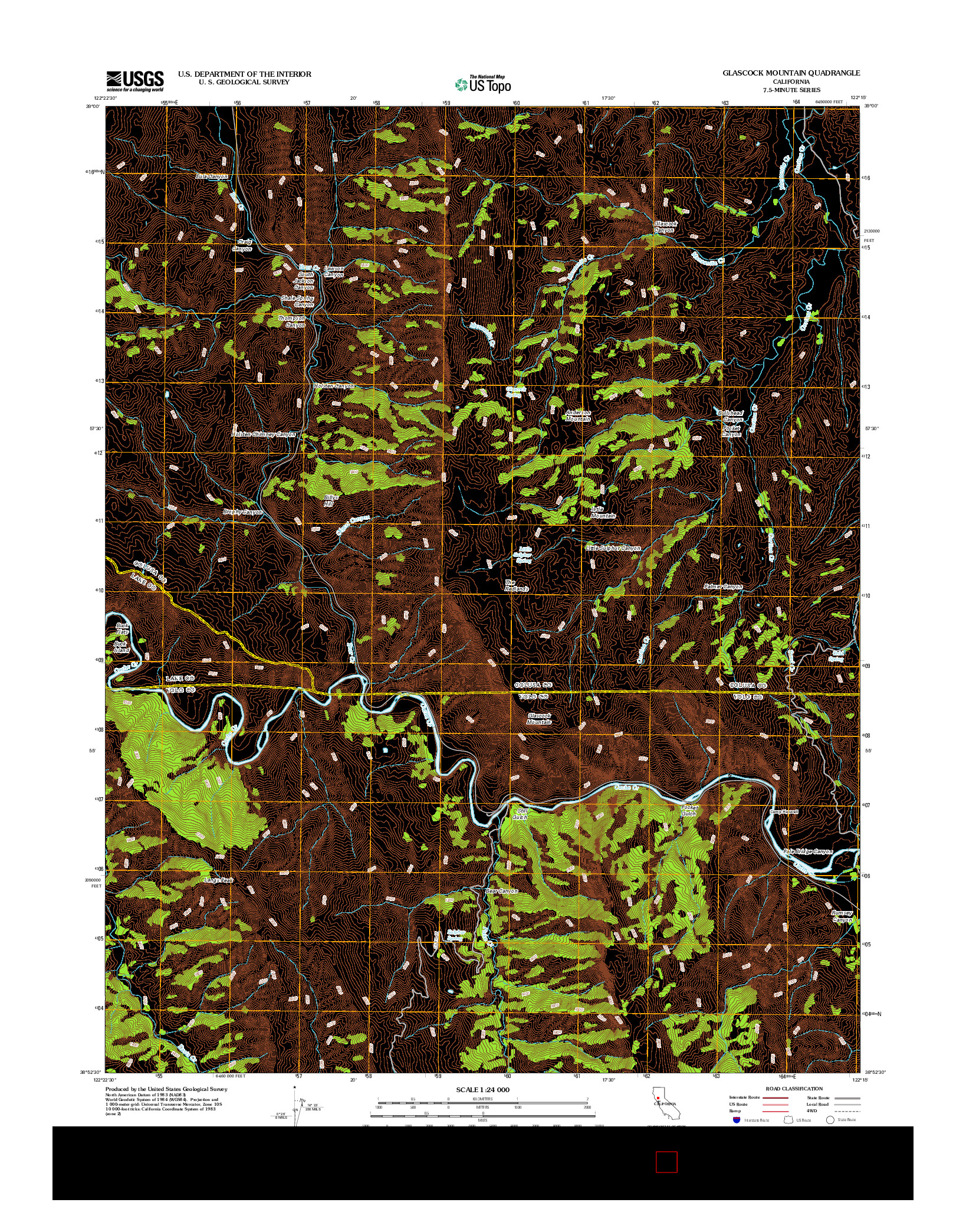 USGS US TOPO 7.5-MINUTE MAP FOR GLASCOCK MOUNTAIN, CA 2012