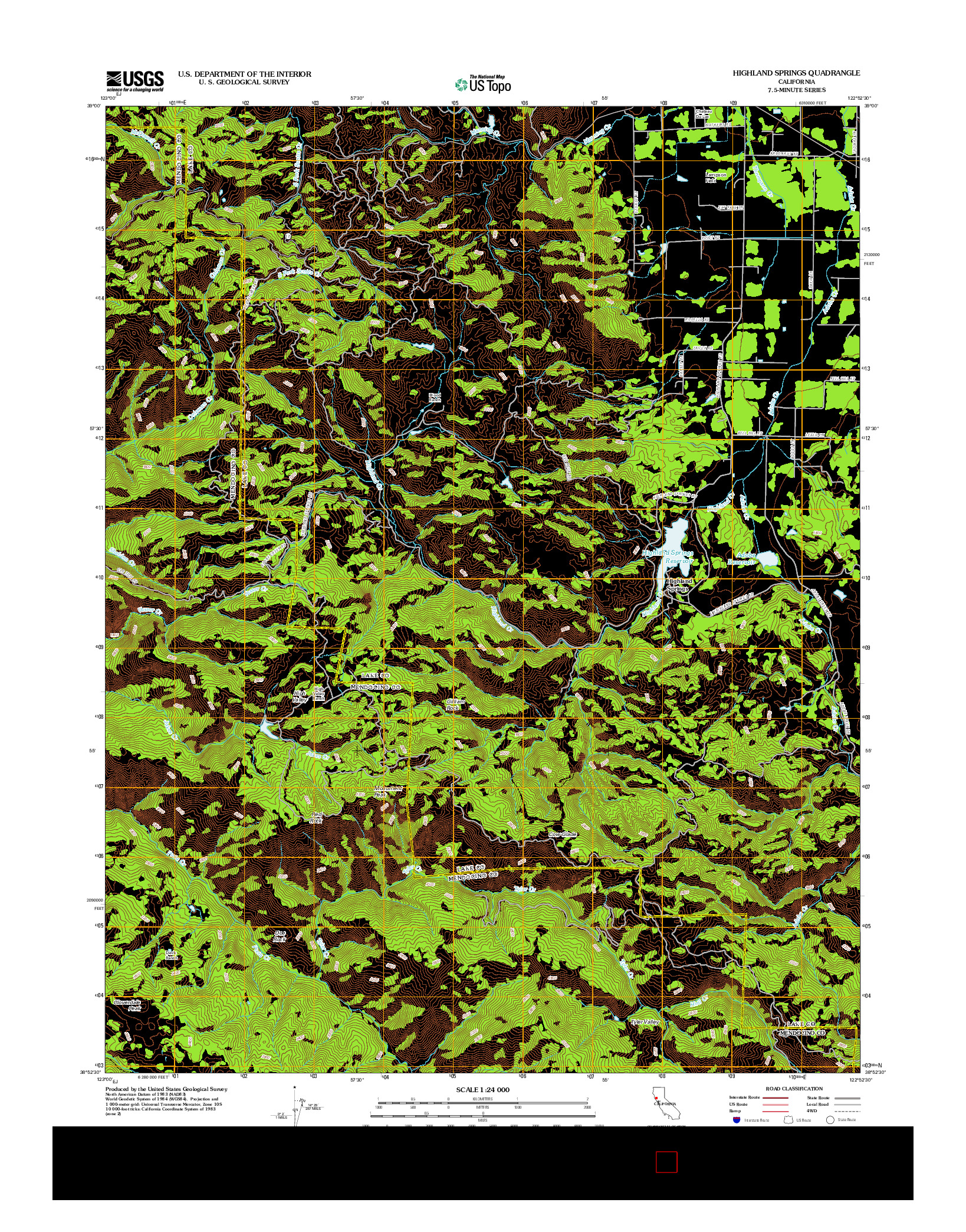 USGS US TOPO 7.5-MINUTE MAP FOR HIGHLAND SPRINGS, CA 2012