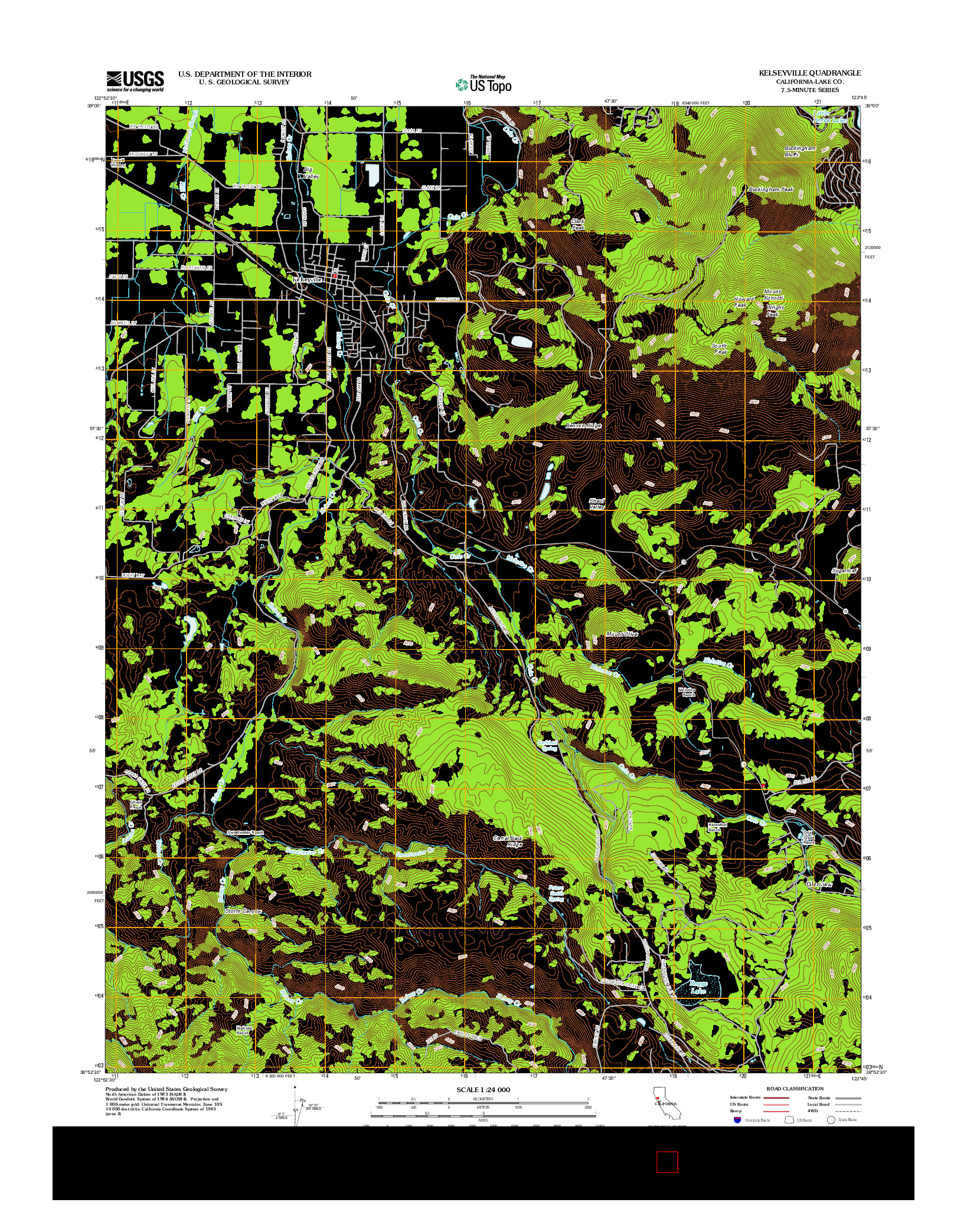 USGS US TOPO 7.5-MINUTE MAP FOR KELSEYVILLE, CA 2012