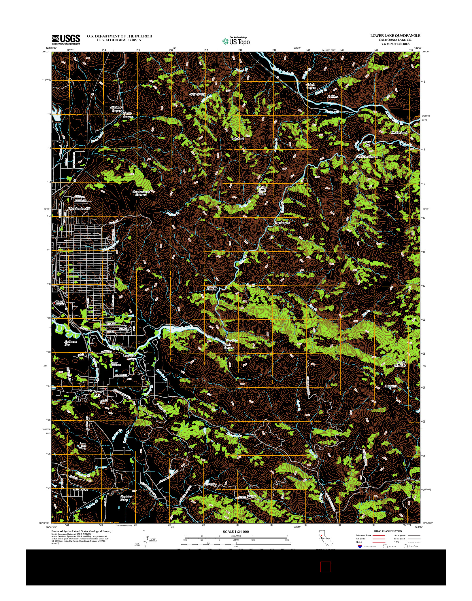 USGS US TOPO 7.5-MINUTE MAP FOR LOWER LAKE, CA 2012