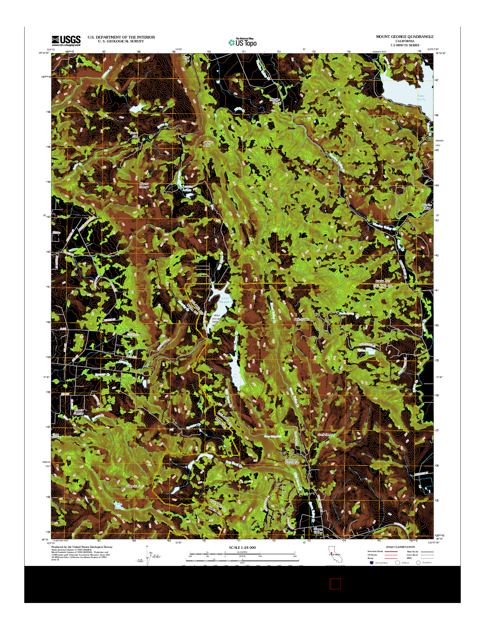 USGS US TOPO 7.5-MINUTE MAP FOR MOUNT GEORGE, CA 2012