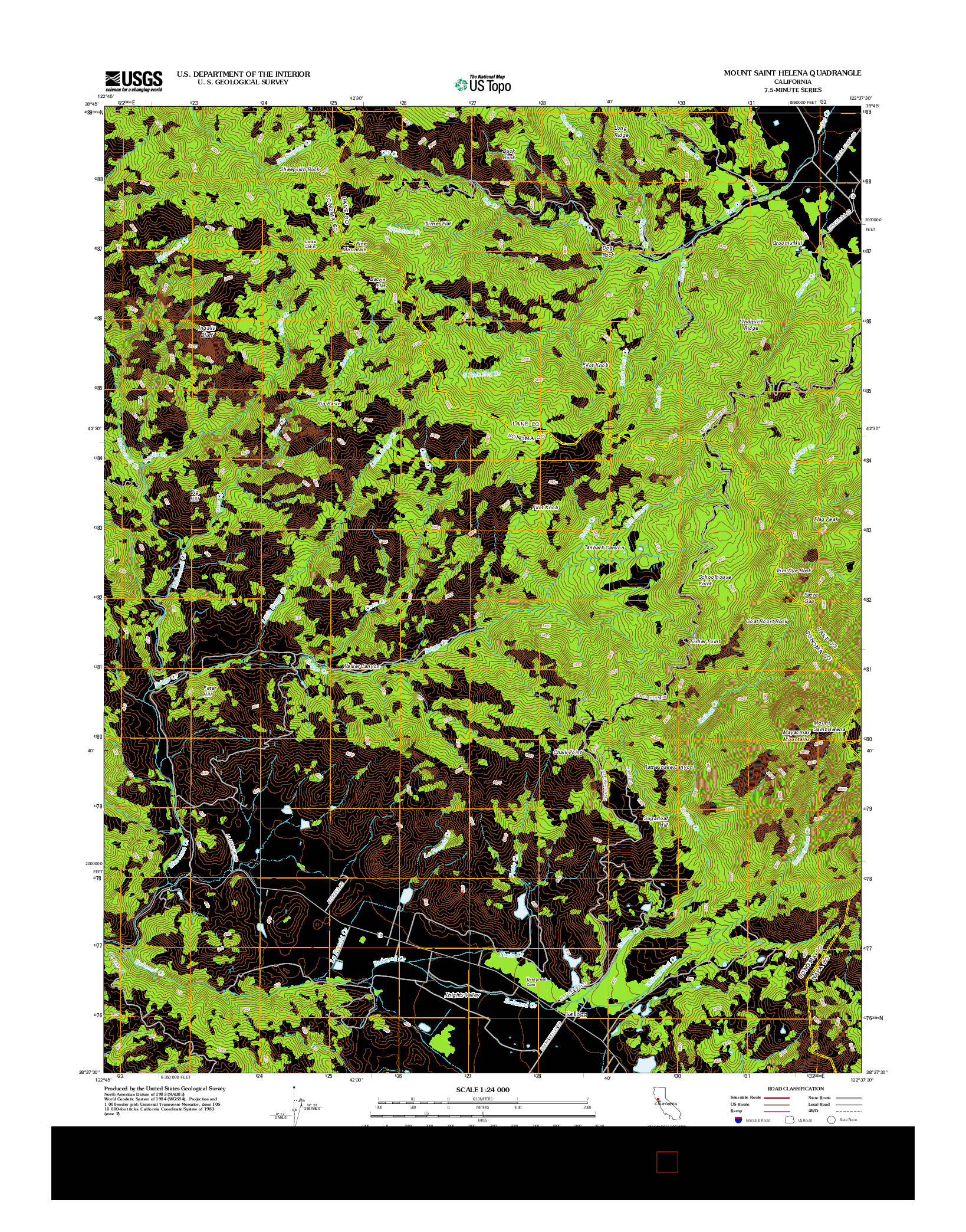 USGS US TOPO 7.5-MINUTE MAP FOR MOUNT SAINT HELENA, CA 2012