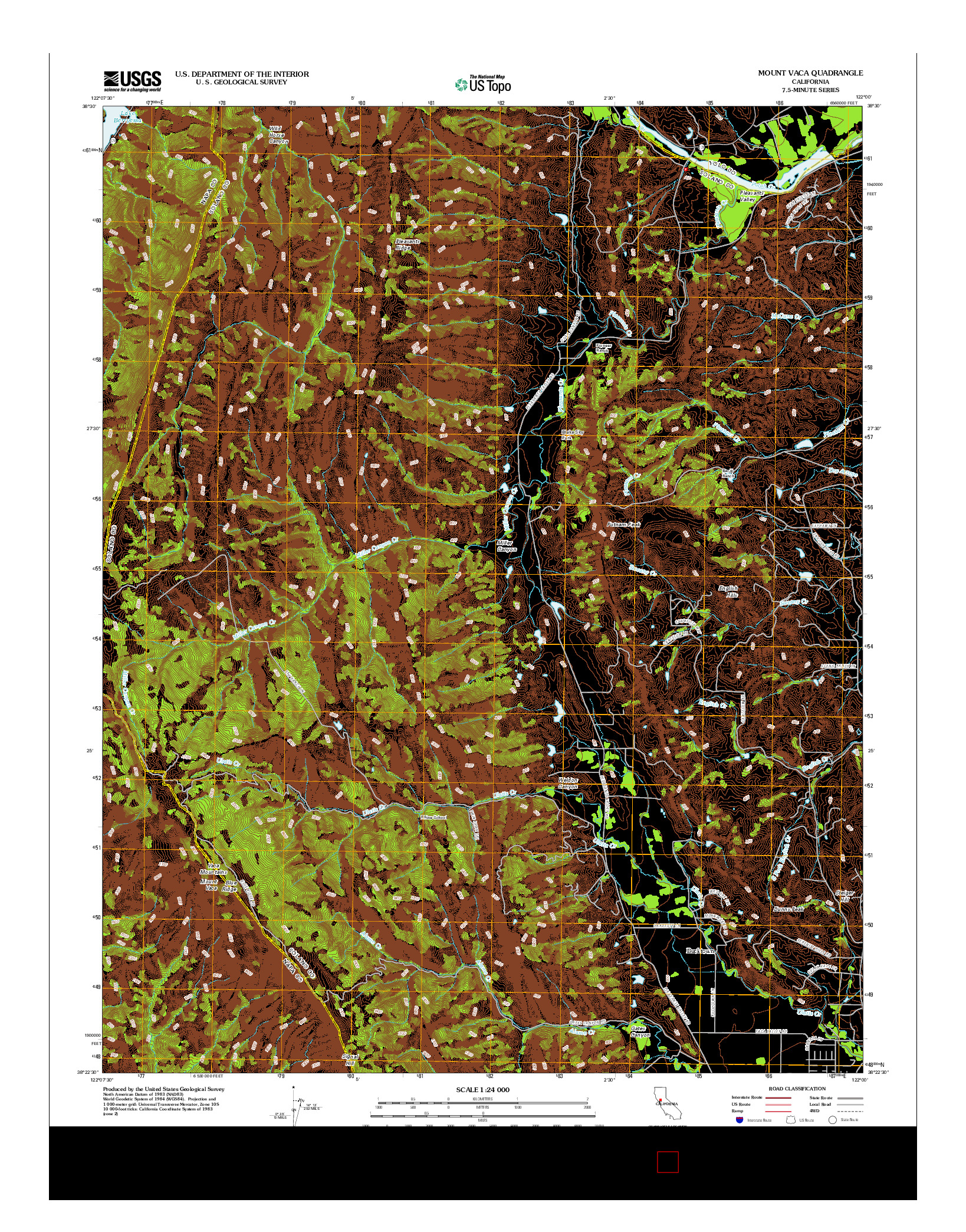 USGS US TOPO 7.5-MINUTE MAP FOR MOUNT VACA, CA 2012