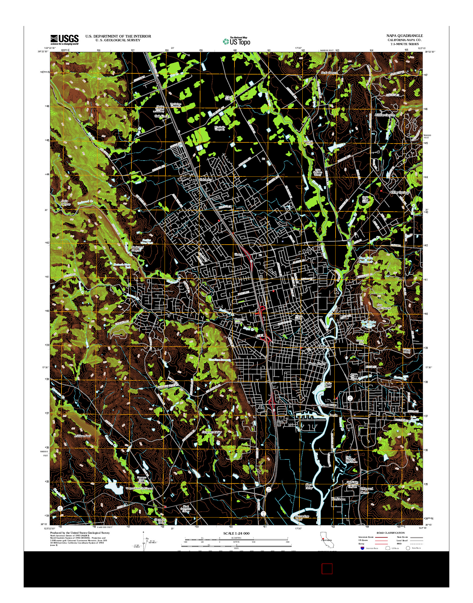 USGS US TOPO 7.5-MINUTE MAP FOR NAPA, CA 2012