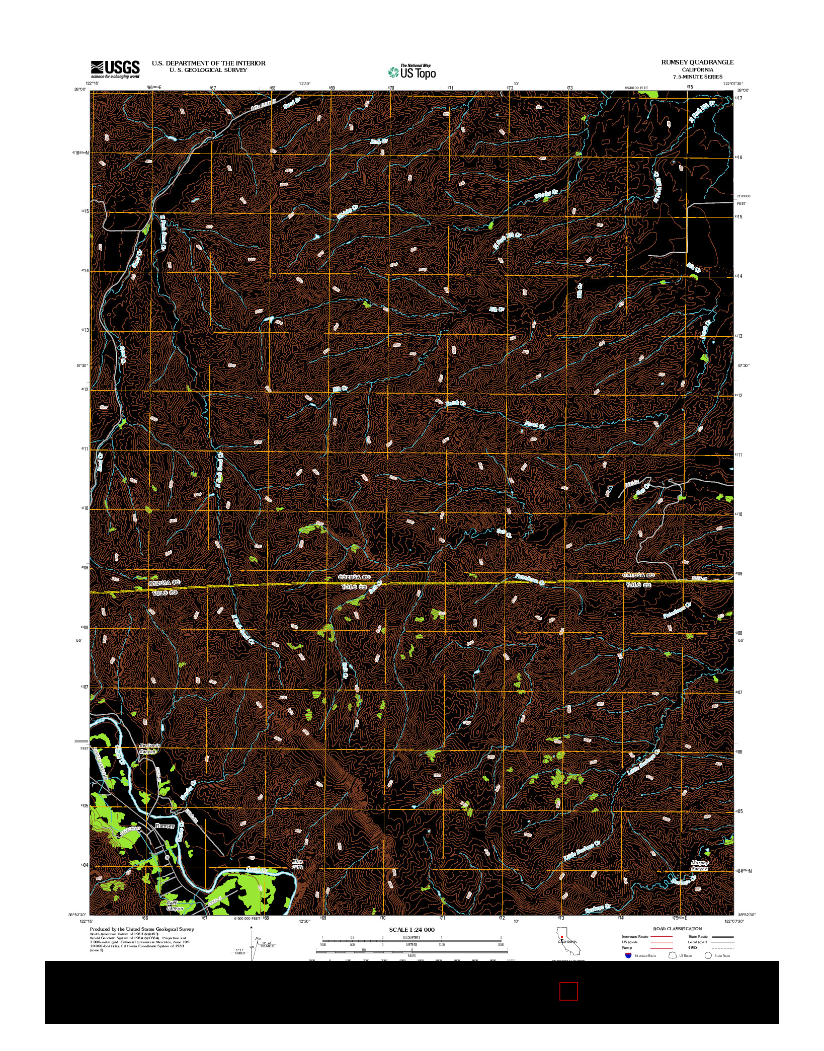 USGS US TOPO 7.5-MINUTE MAP FOR RUMSEY, CA 2012