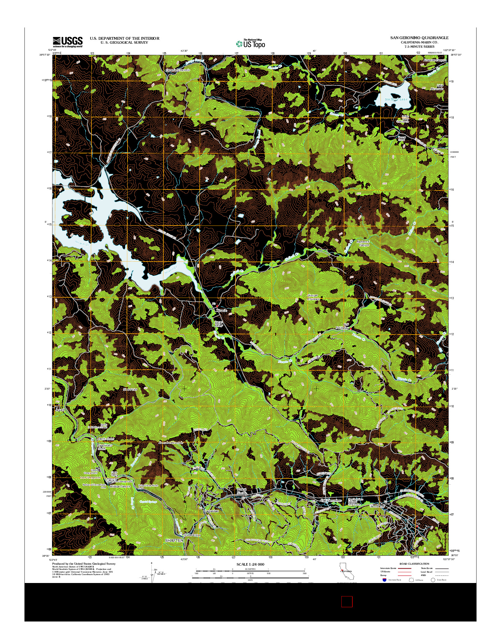 USGS US TOPO 7.5-MINUTE MAP FOR SAN GERONIMO, CA 2012