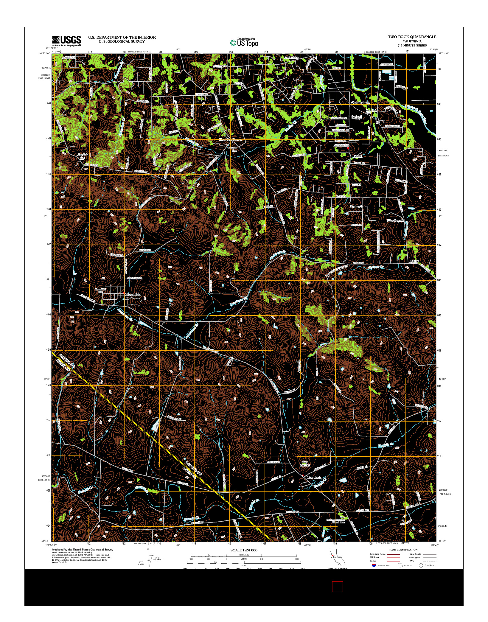 USGS US TOPO 7.5-MINUTE MAP FOR TWO ROCK, CA 2012