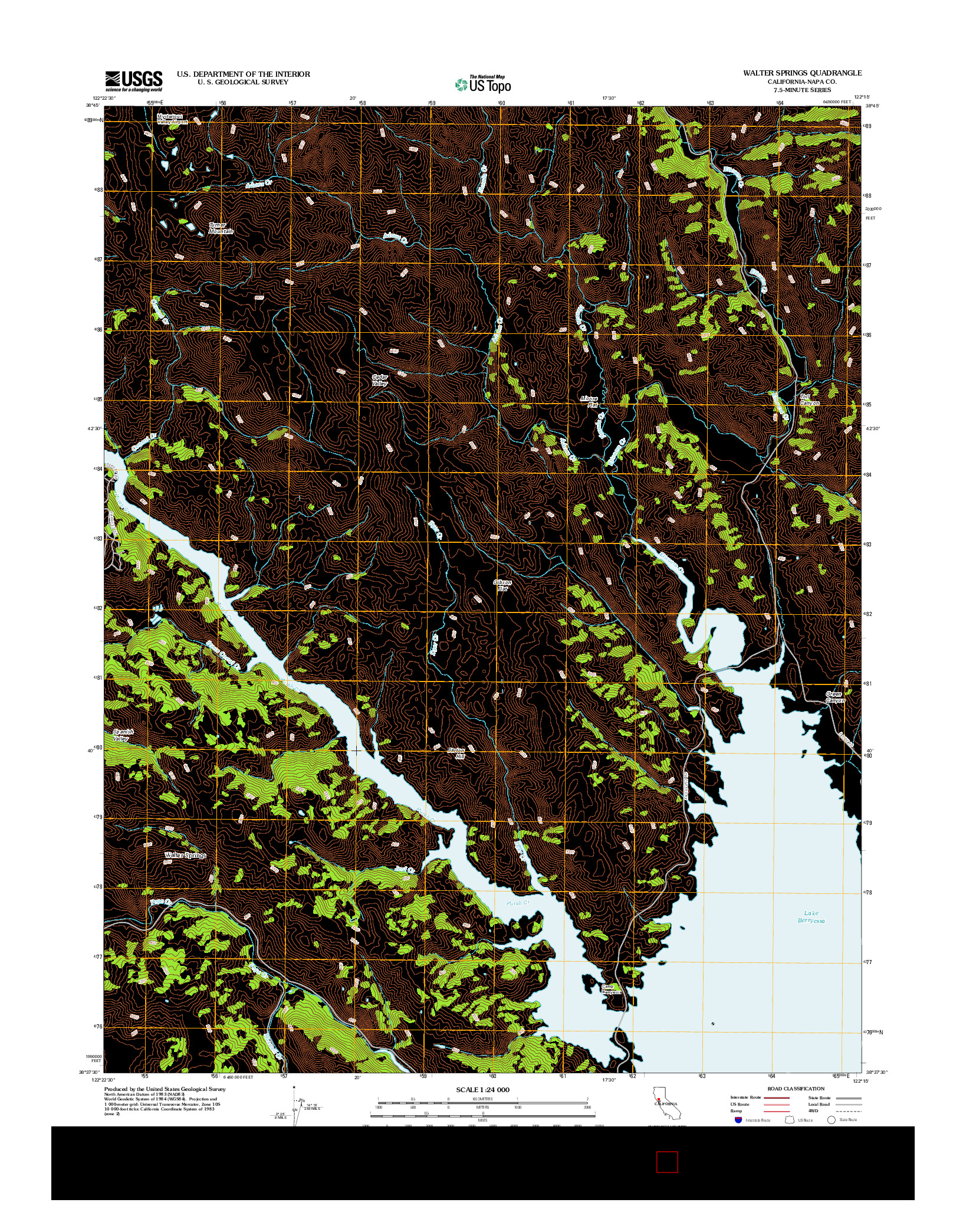 USGS US TOPO 7.5-MINUTE MAP FOR WALTER SPRINGS, CA 2012