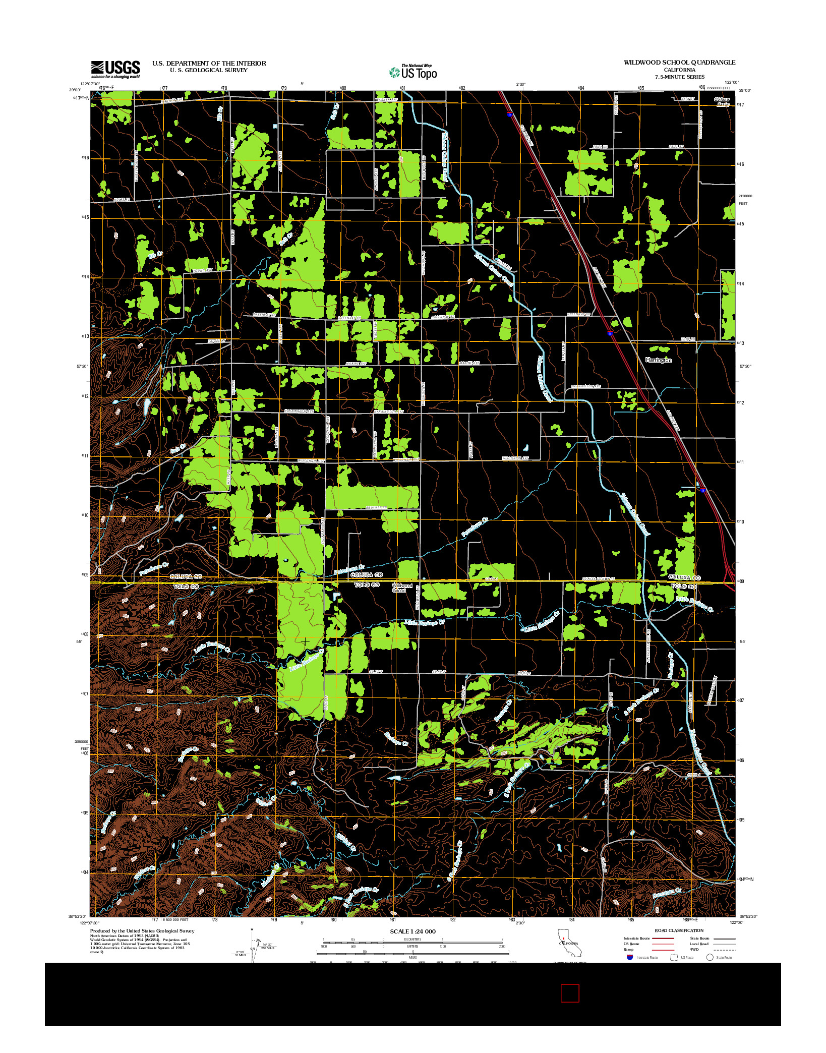 USGS US TOPO 7.5-MINUTE MAP FOR WILDWOOD SCHOOL, CA 2012