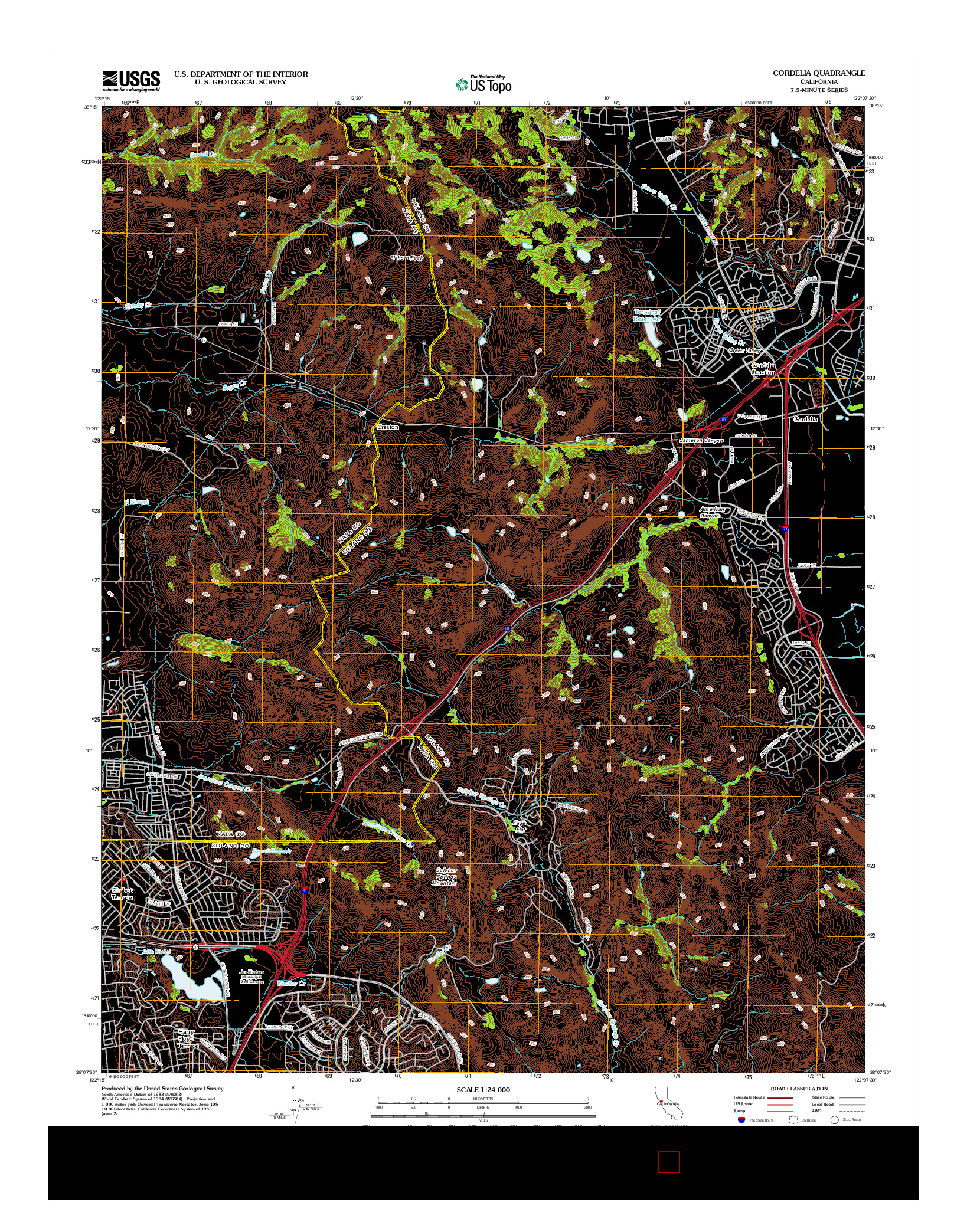 USGS US TOPO 7.5-MINUTE MAP FOR CORDELIA, CA 2012