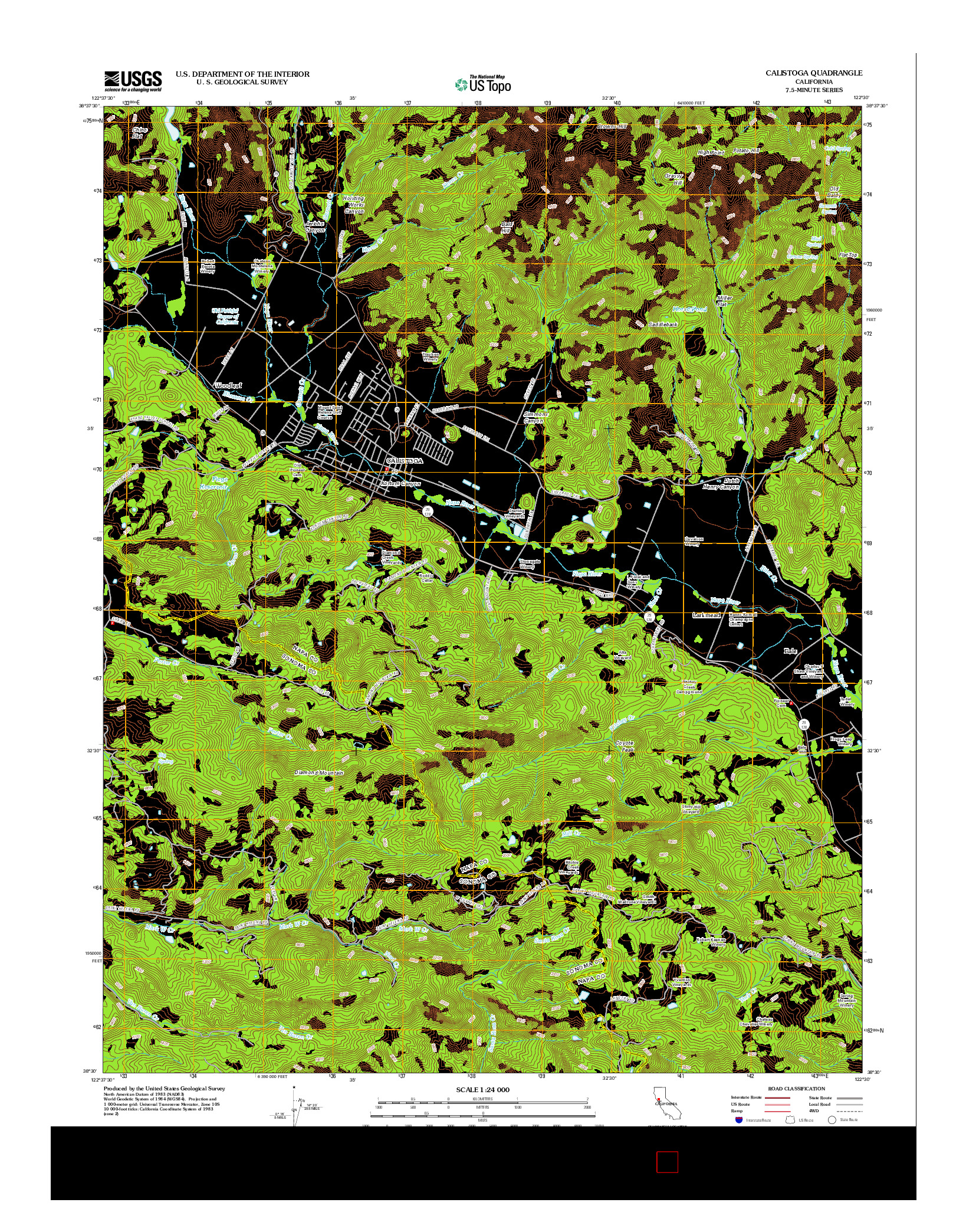 USGS US TOPO 7.5-MINUTE MAP FOR CALISTOGA, CA 2012