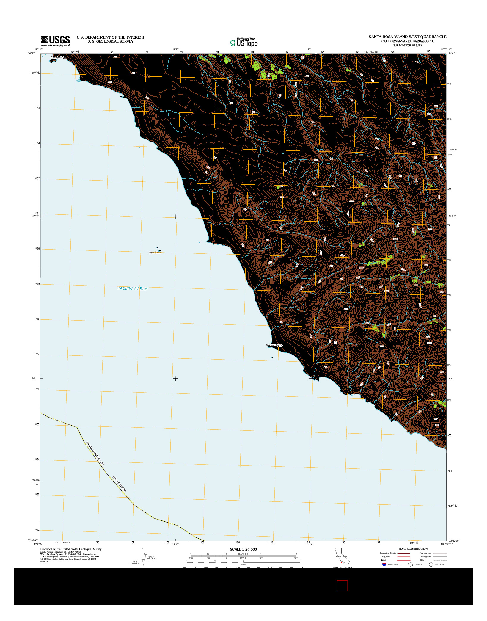 USGS US TOPO 7.5-MINUTE MAP FOR SANTA ROSA ISLAND WEST, CA 2012