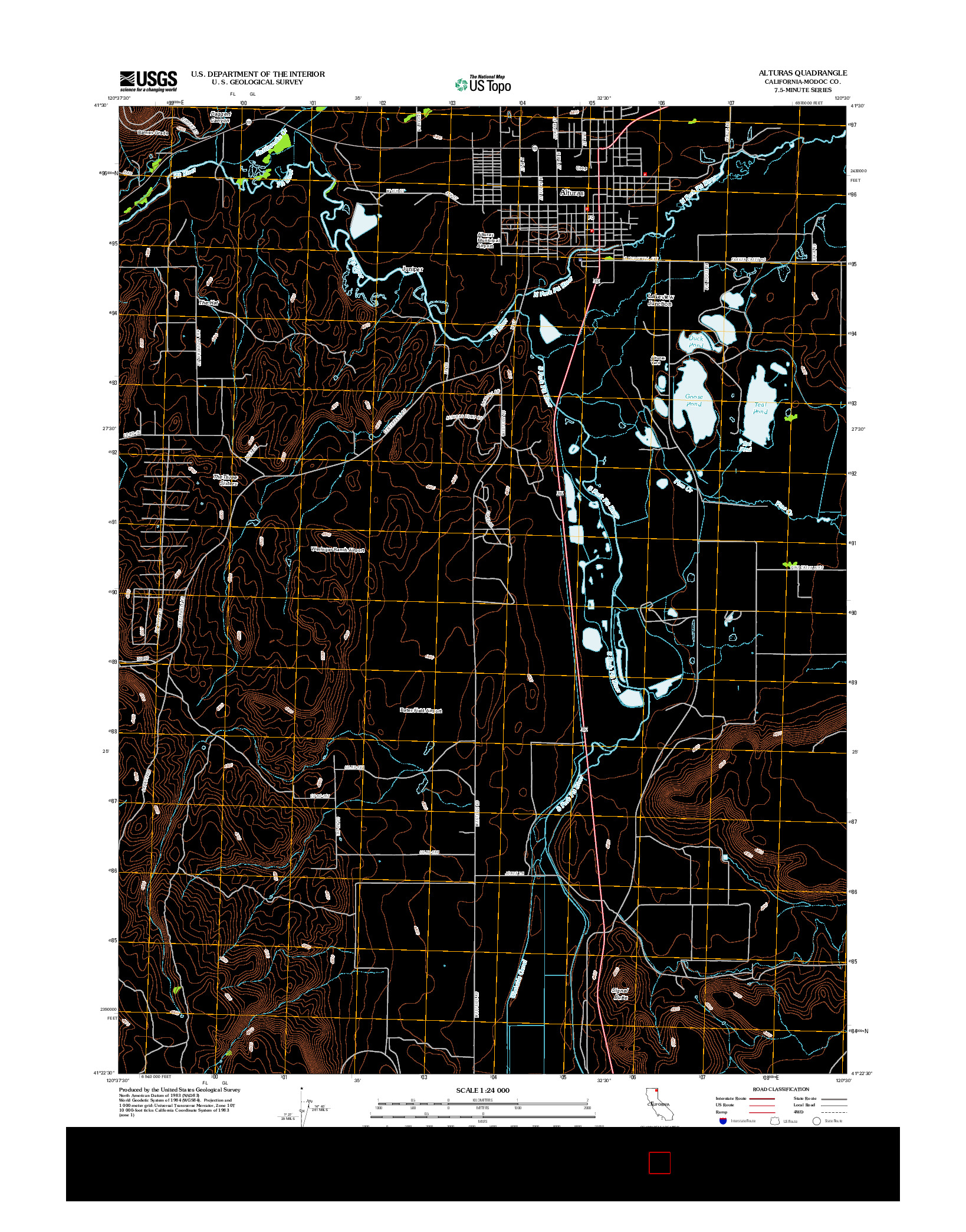 USGS US TOPO 7.5-MINUTE MAP FOR ALTURAS, CA 2012