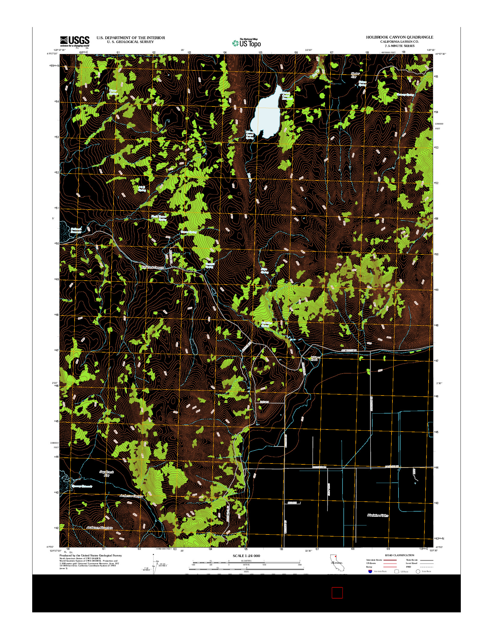 USGS US TOPO 7.5-MINUTE MAP FOR HOLBROOK CANYON, CA 2012