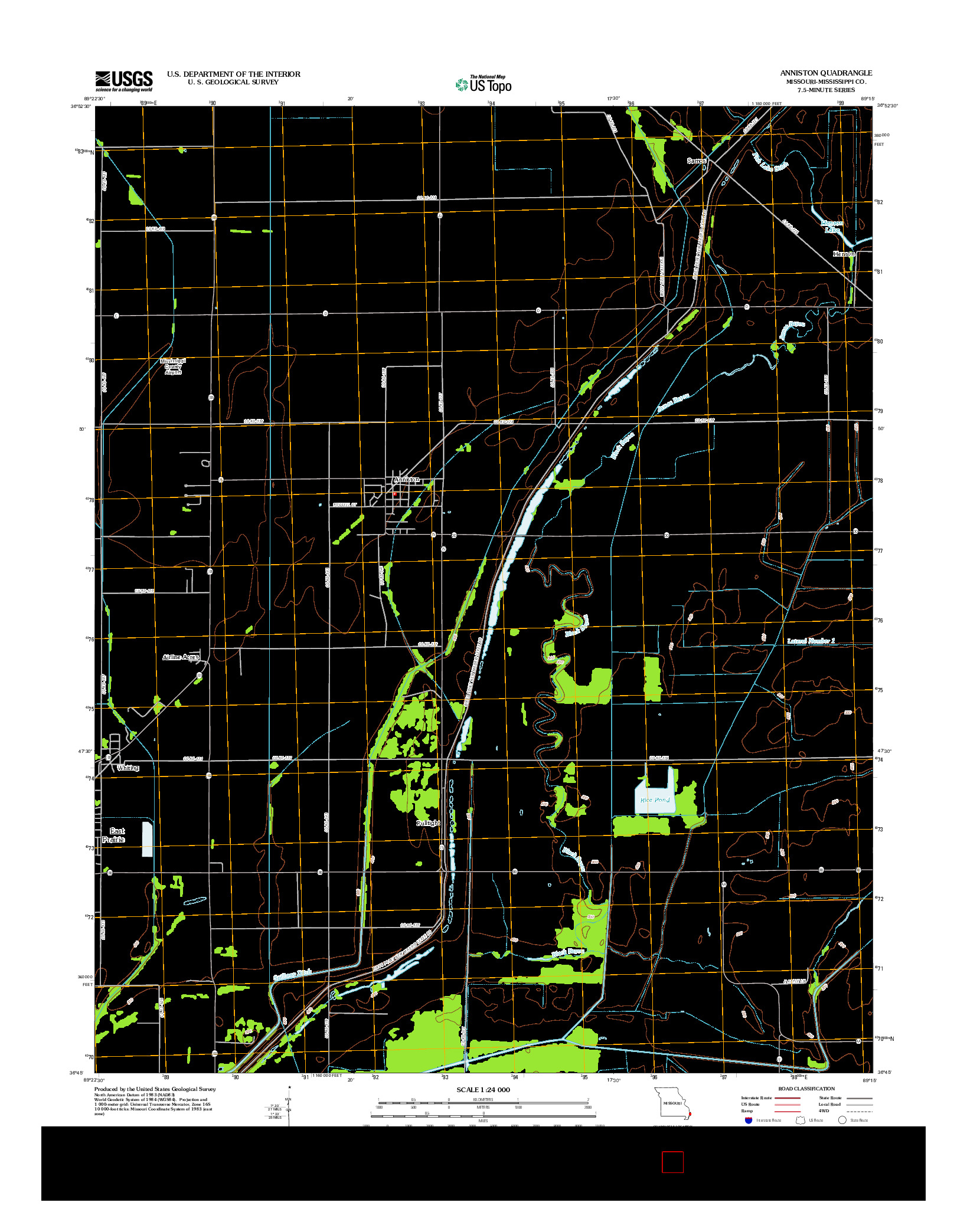 USGS US TOPO 7.5-MINUTE MAP FOR ANNISTON, MO 2012